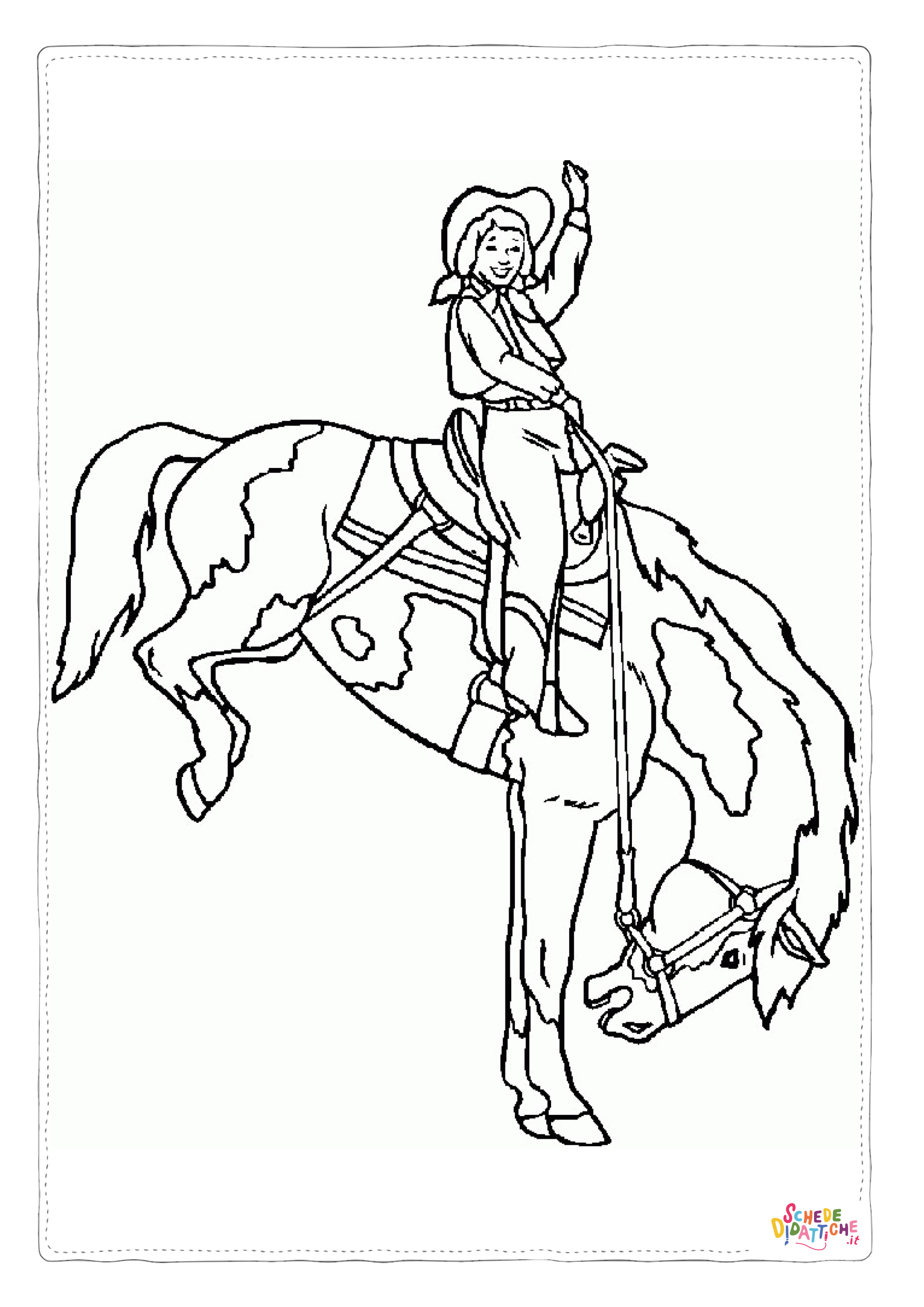 Disegno di equitazione da stampare e colorare 20