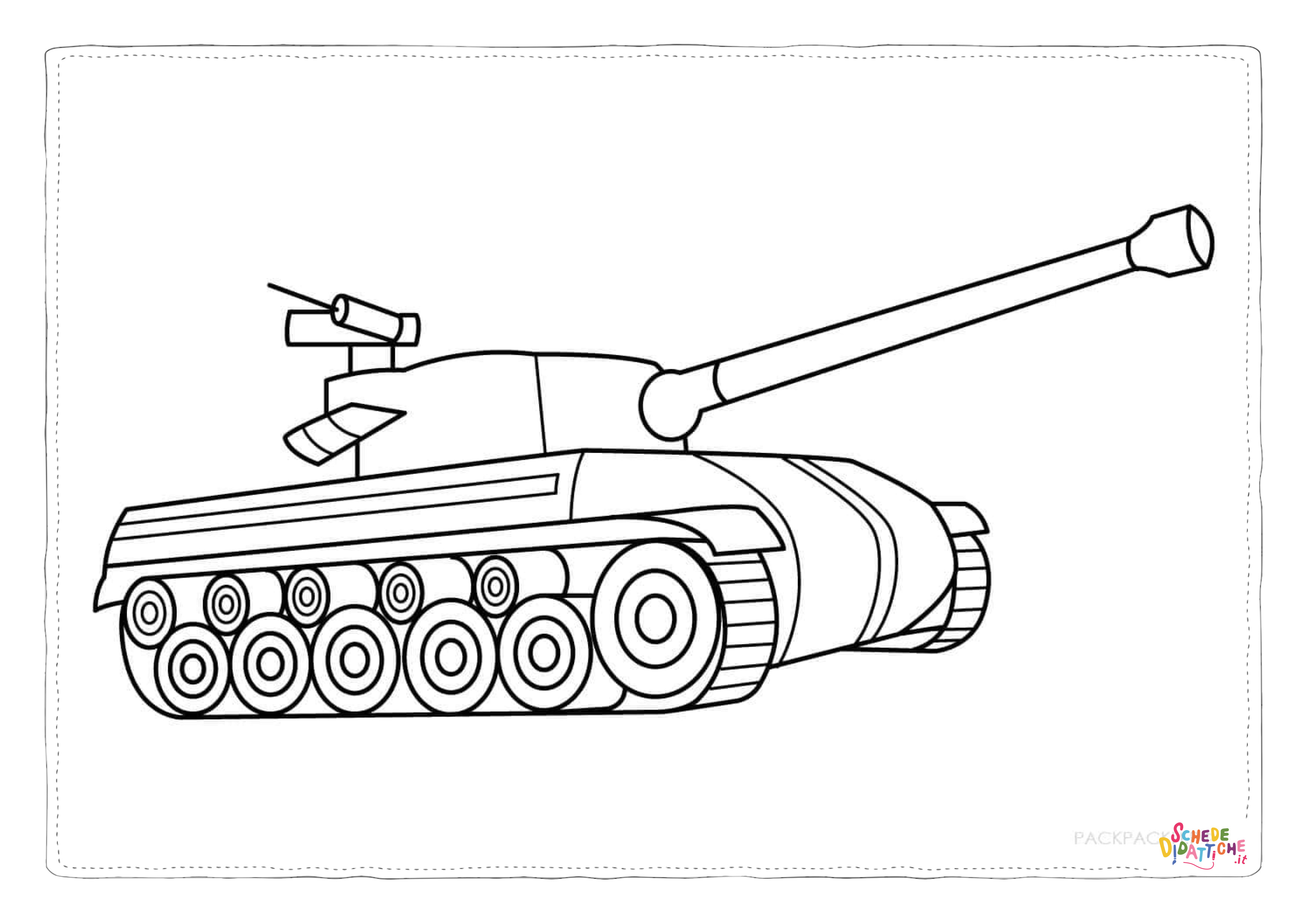 Disegno di carro armato da stampare e colorare 25