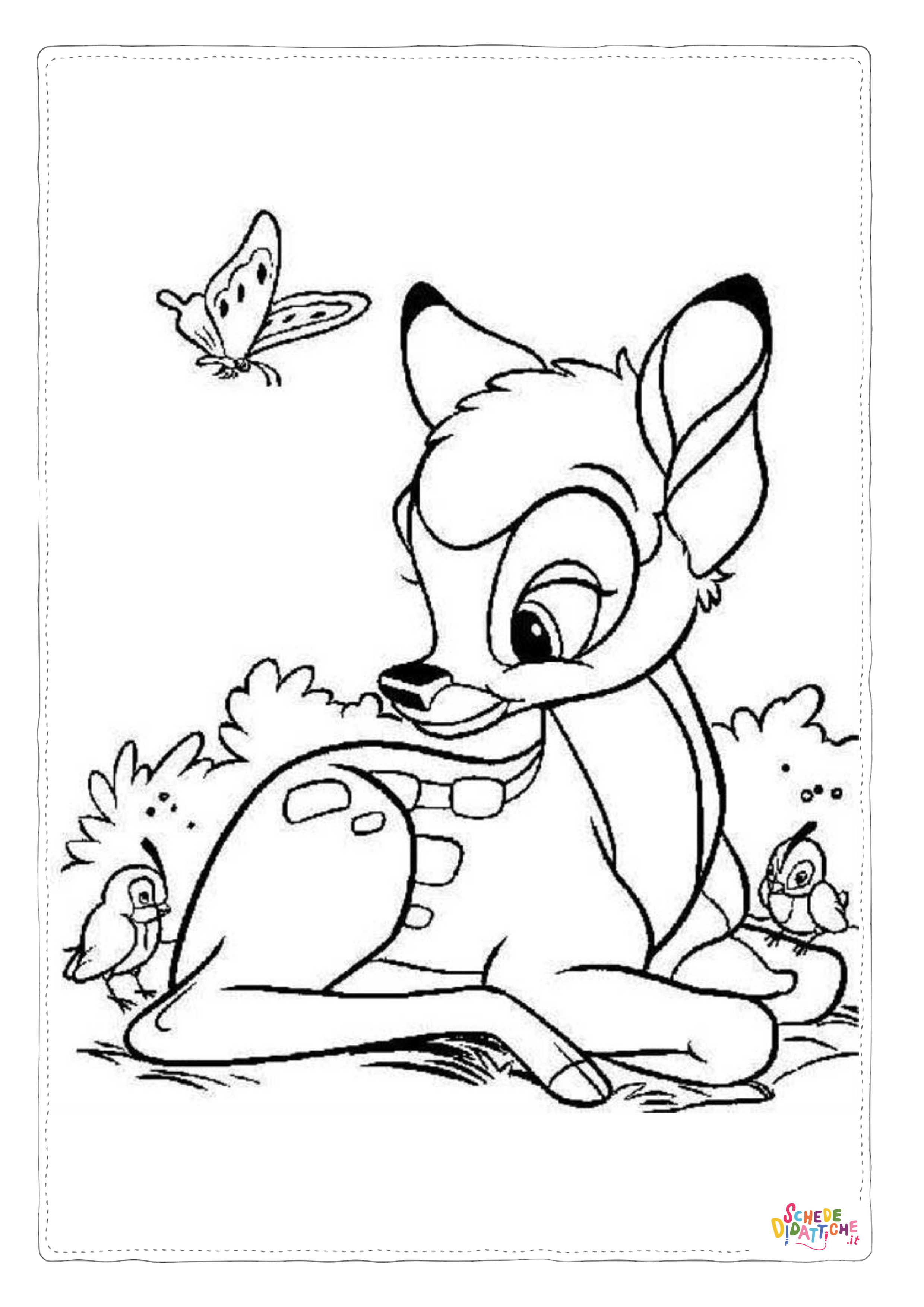 Disegno di Bambi da stampare e colorare 79