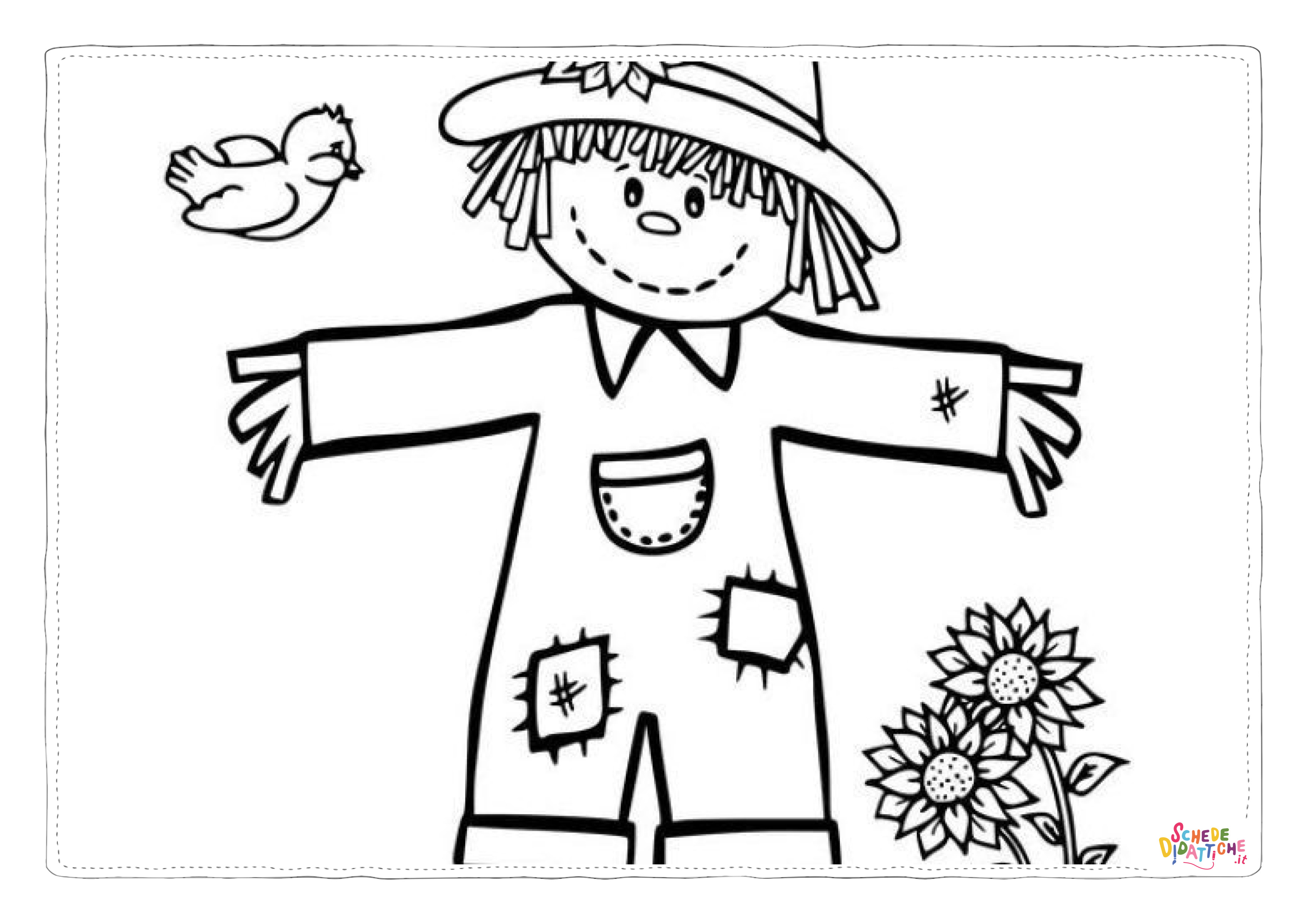 Disegno "Disegno di spaventapasseri da stampare e colorare 33" Disegno di spaventapasseri da stampare e colorare 33