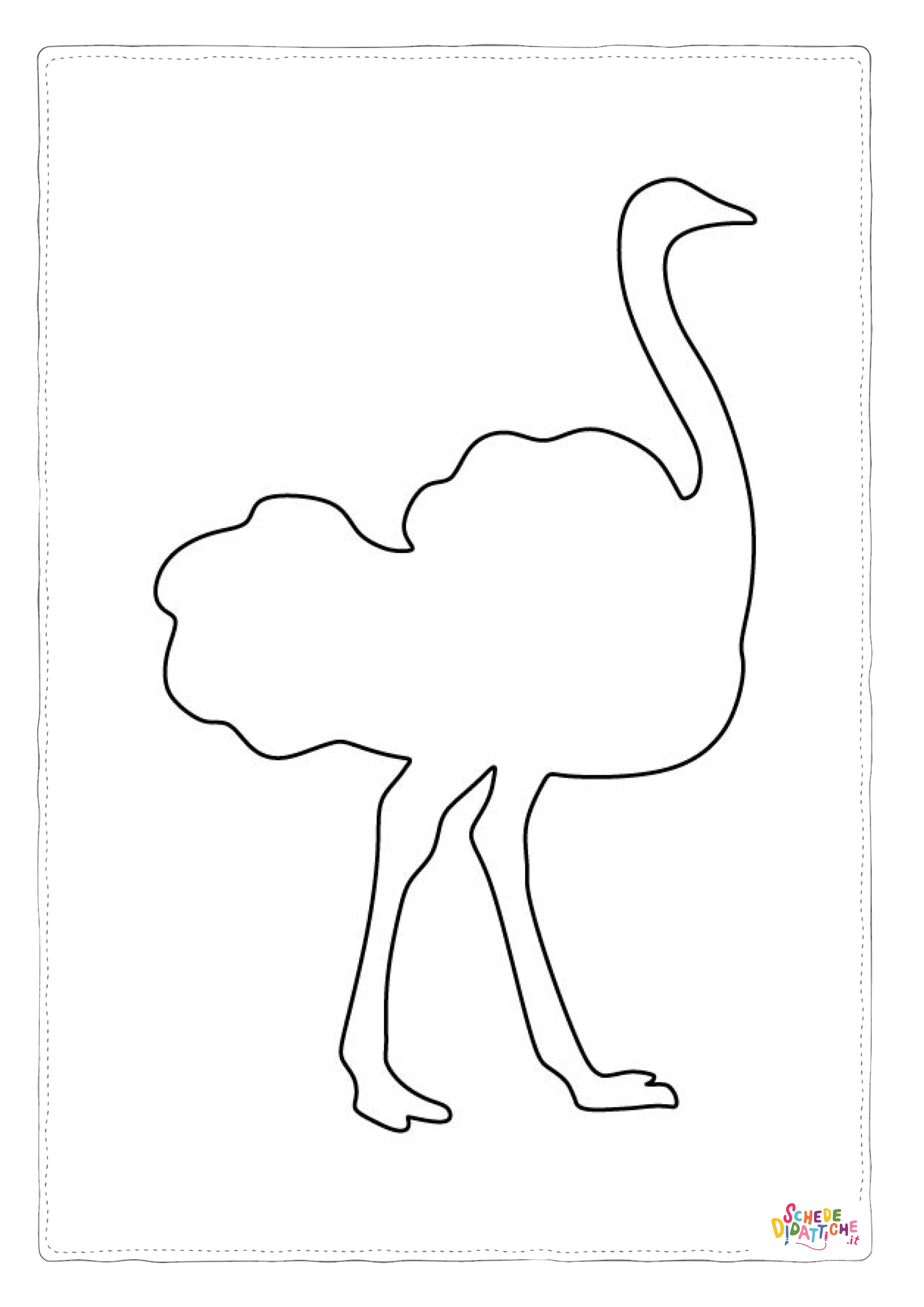Disegno "Disegno di struzzo da stampare e colorare 3" Disegno di struzzo da stampare e colorare 3