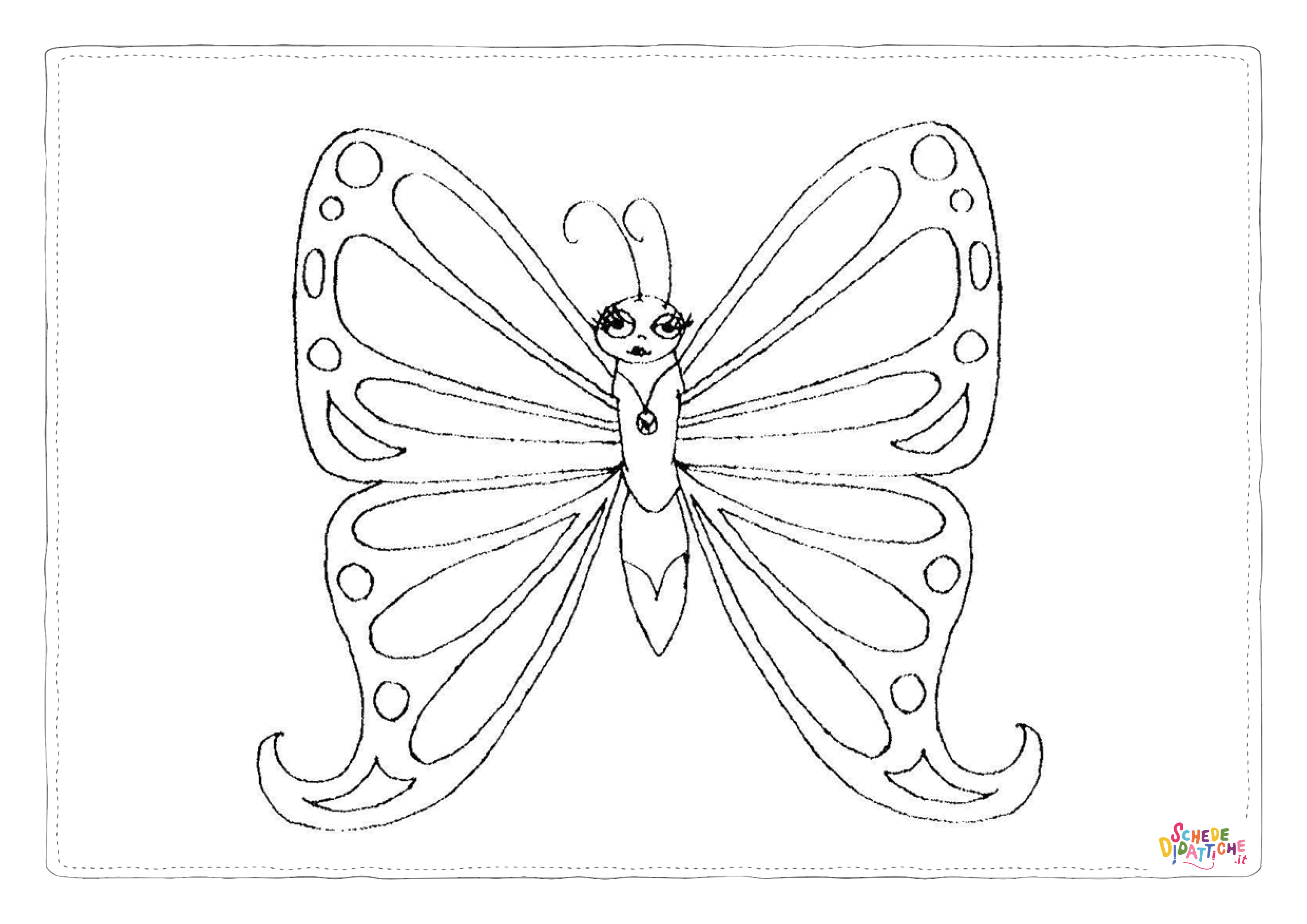 Disegno "Disegno di farfalla da stampare e colorare 109" Disegno di farfalla da stampare e colorare 109
