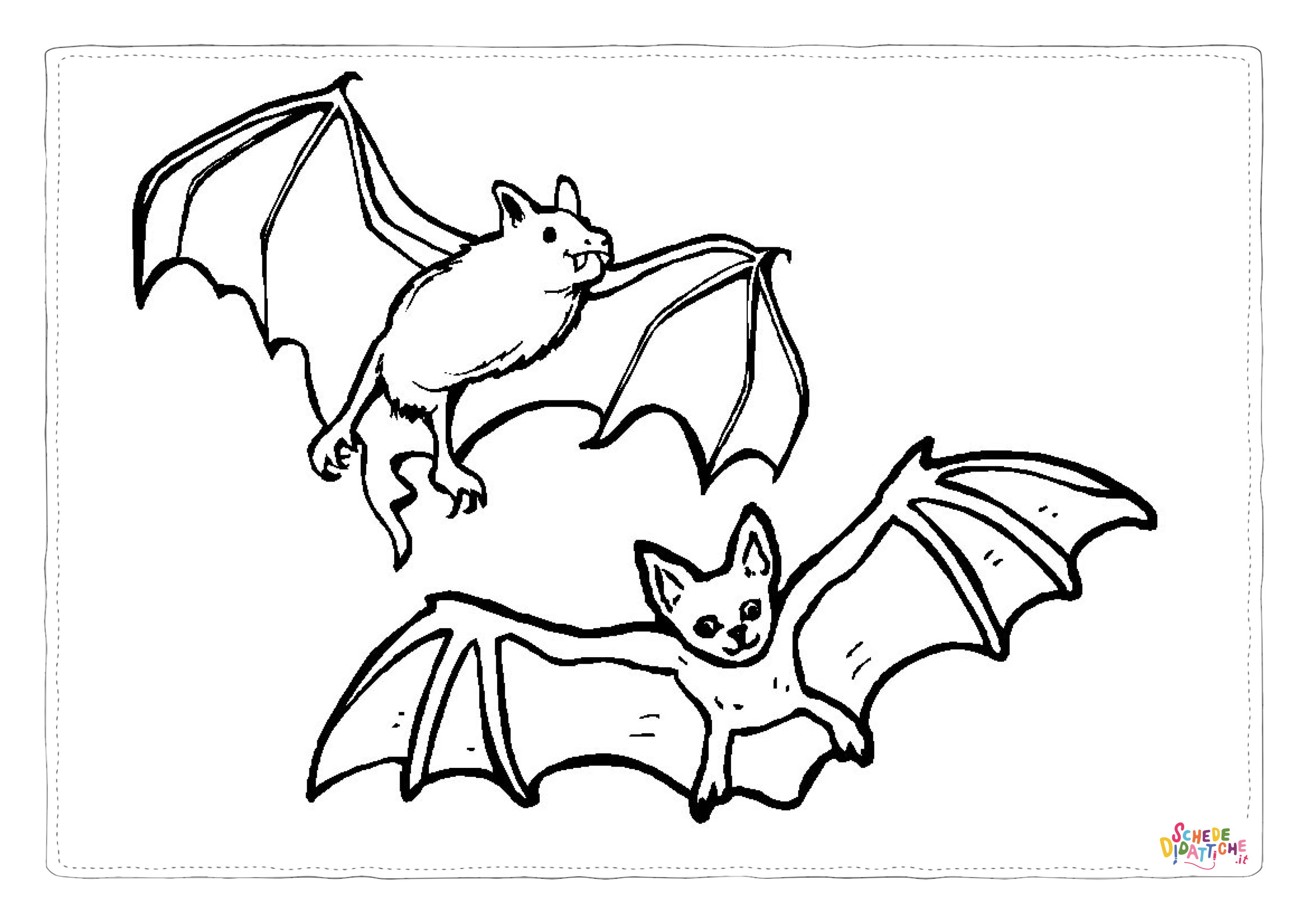 Disegno di pipistrello da stampare e colorare