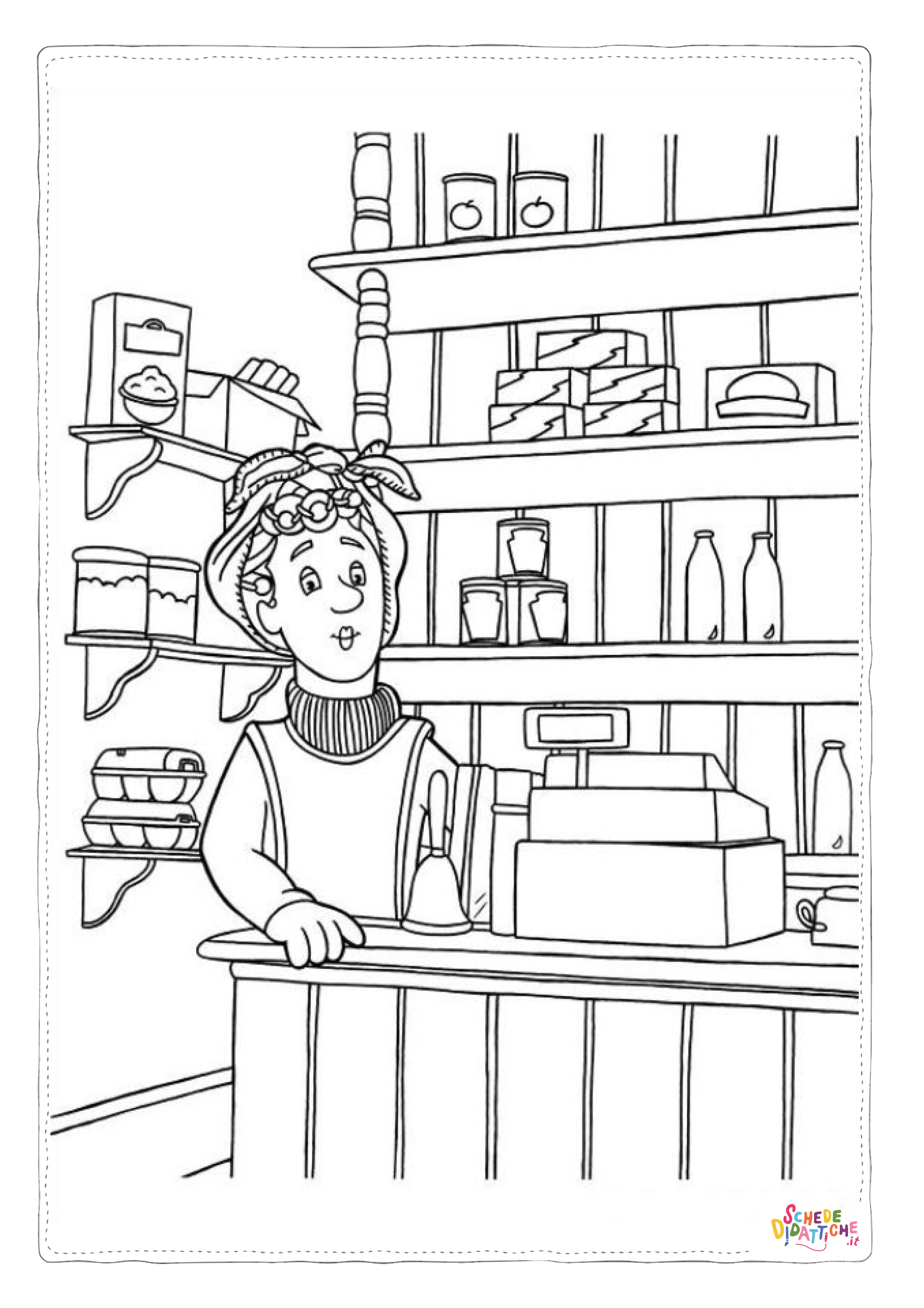 Disegno "Disegno di commerciante da stampare e colorare 2" Disegno di commerciante da stampare e colorare 2