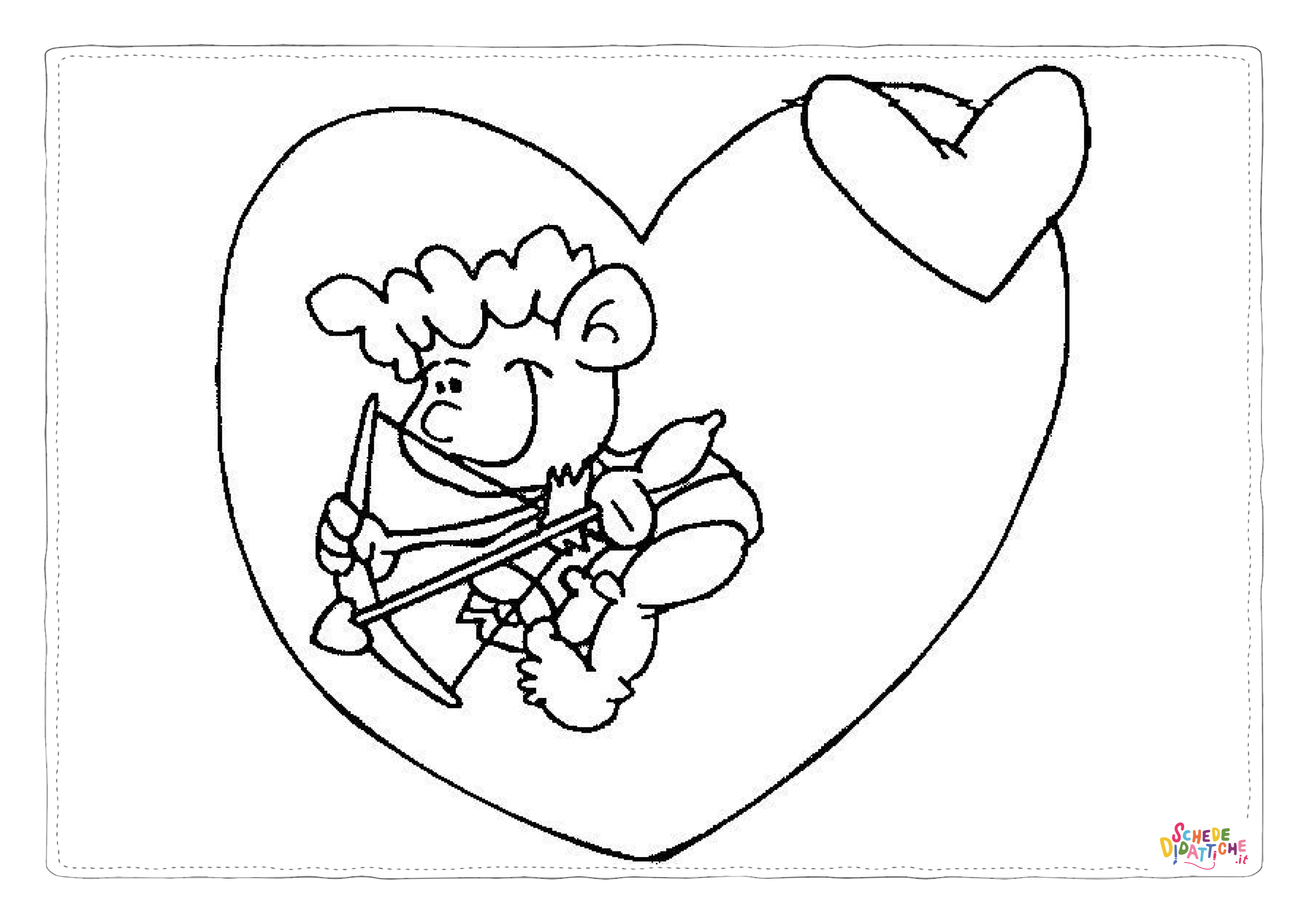 Disegno "Disegno di Cupido da stampare e colorare 15" Disegno di Cupido da stampare e colorare 15