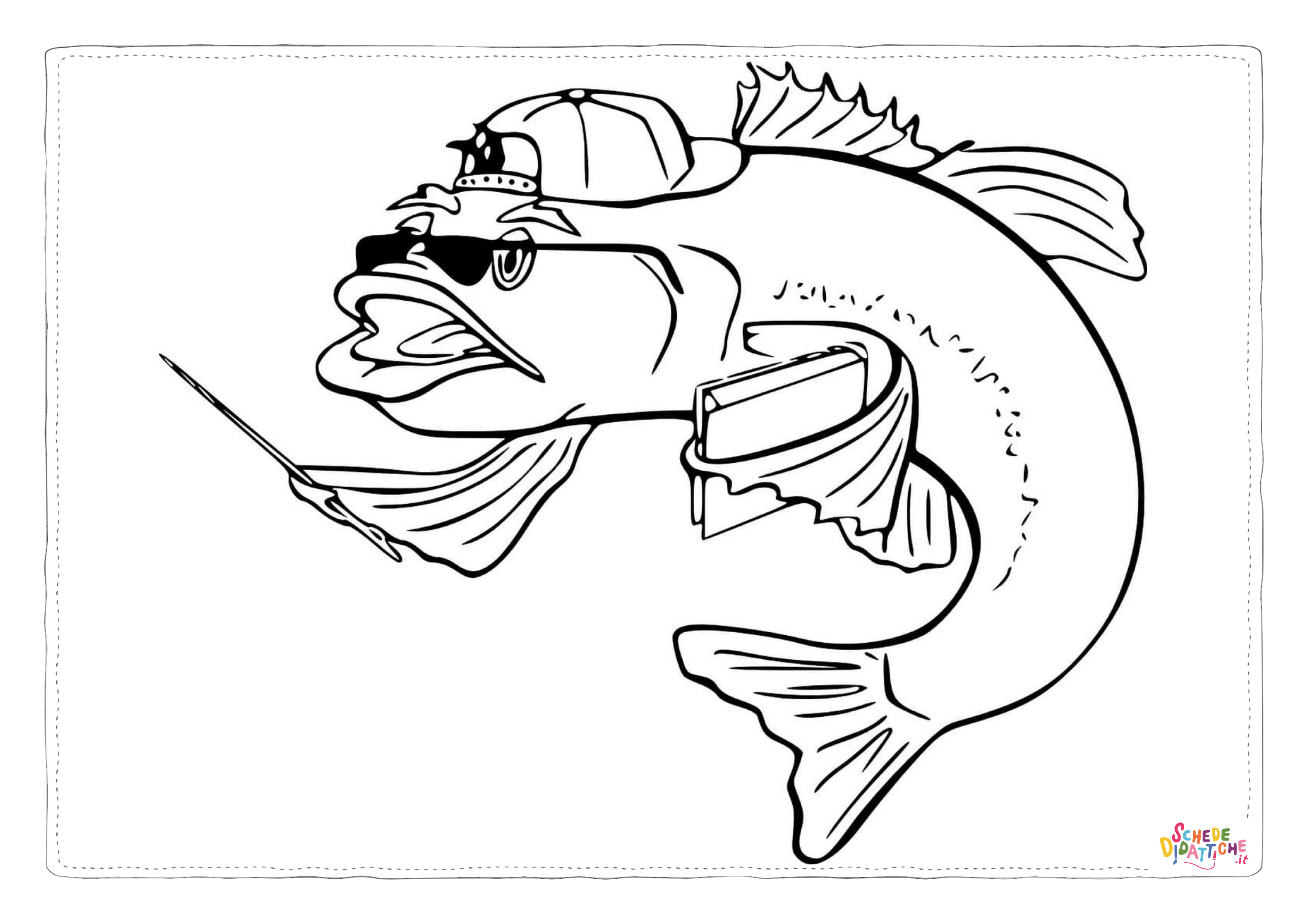 Disegno "Disegno di pesce da stampare e colorare 190" Disegno di pesce da stampare e colorare 190