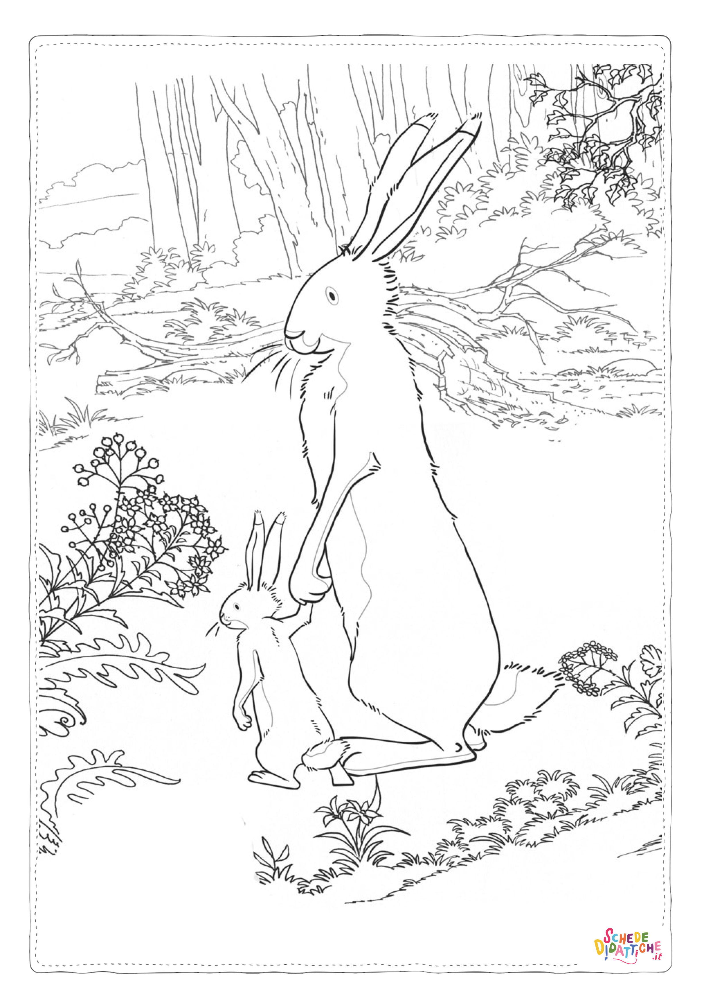 Disegno "Disegno di coniglio da stampare e colorare 145" Disegno di coniglio da stampare e colorare 145