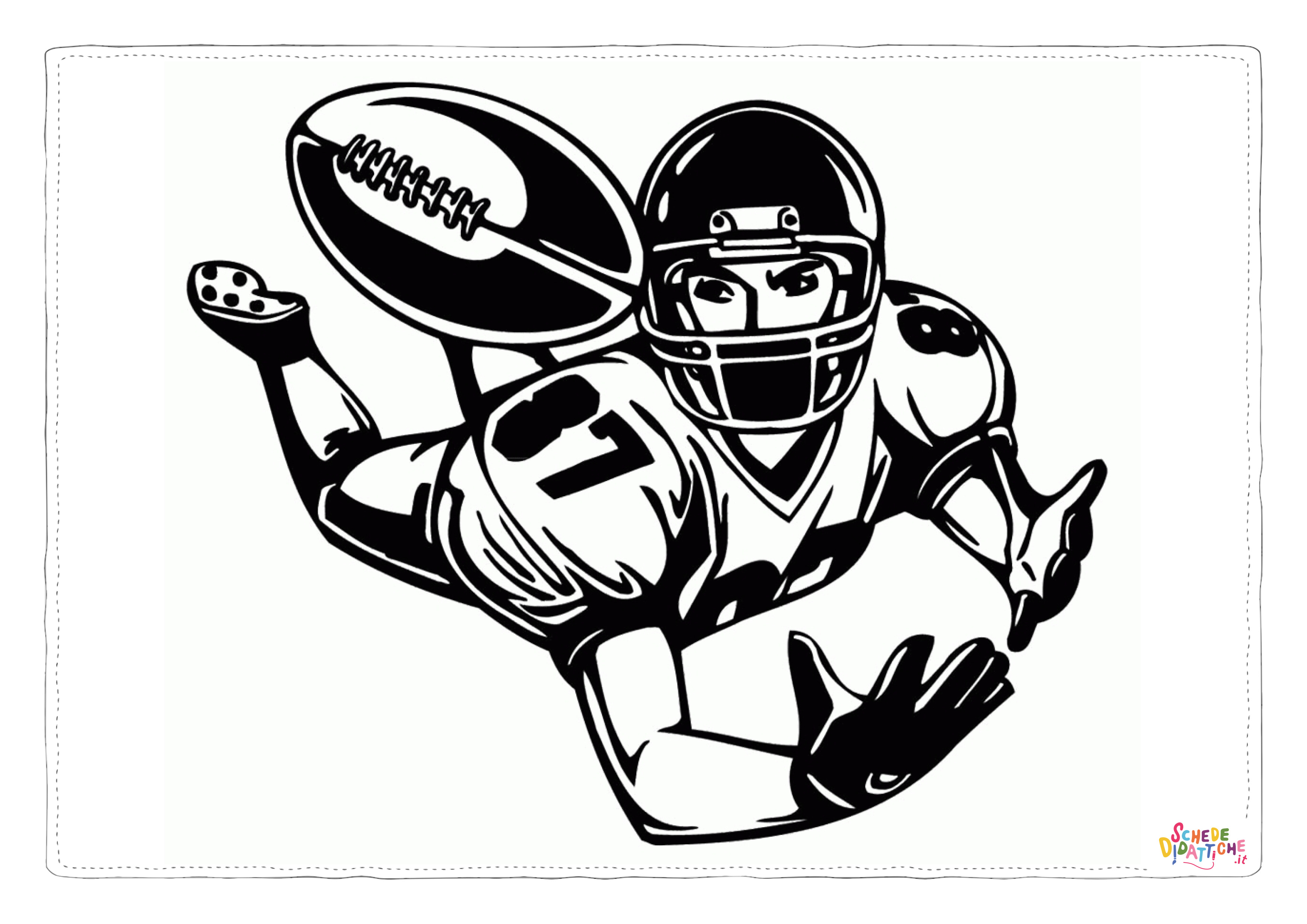 Disegno "Disegno di football americano da stampare e colorare 87" Disegno di football americano da stampare e colorare 87