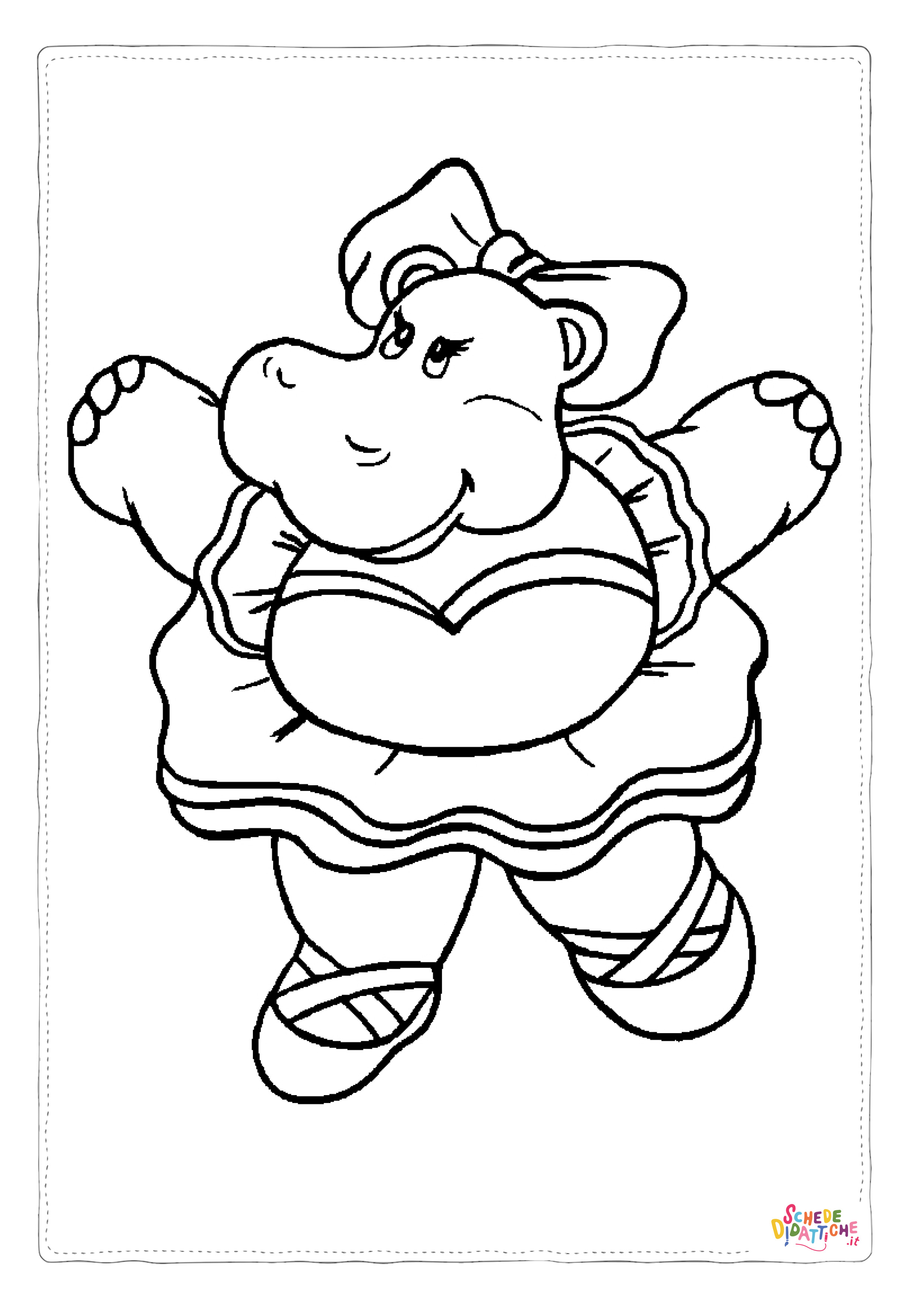 Disegno "Disegno di ippopotamo da stampare e colorare 17" Disegno di ippopotamo da stampare e colorare 17