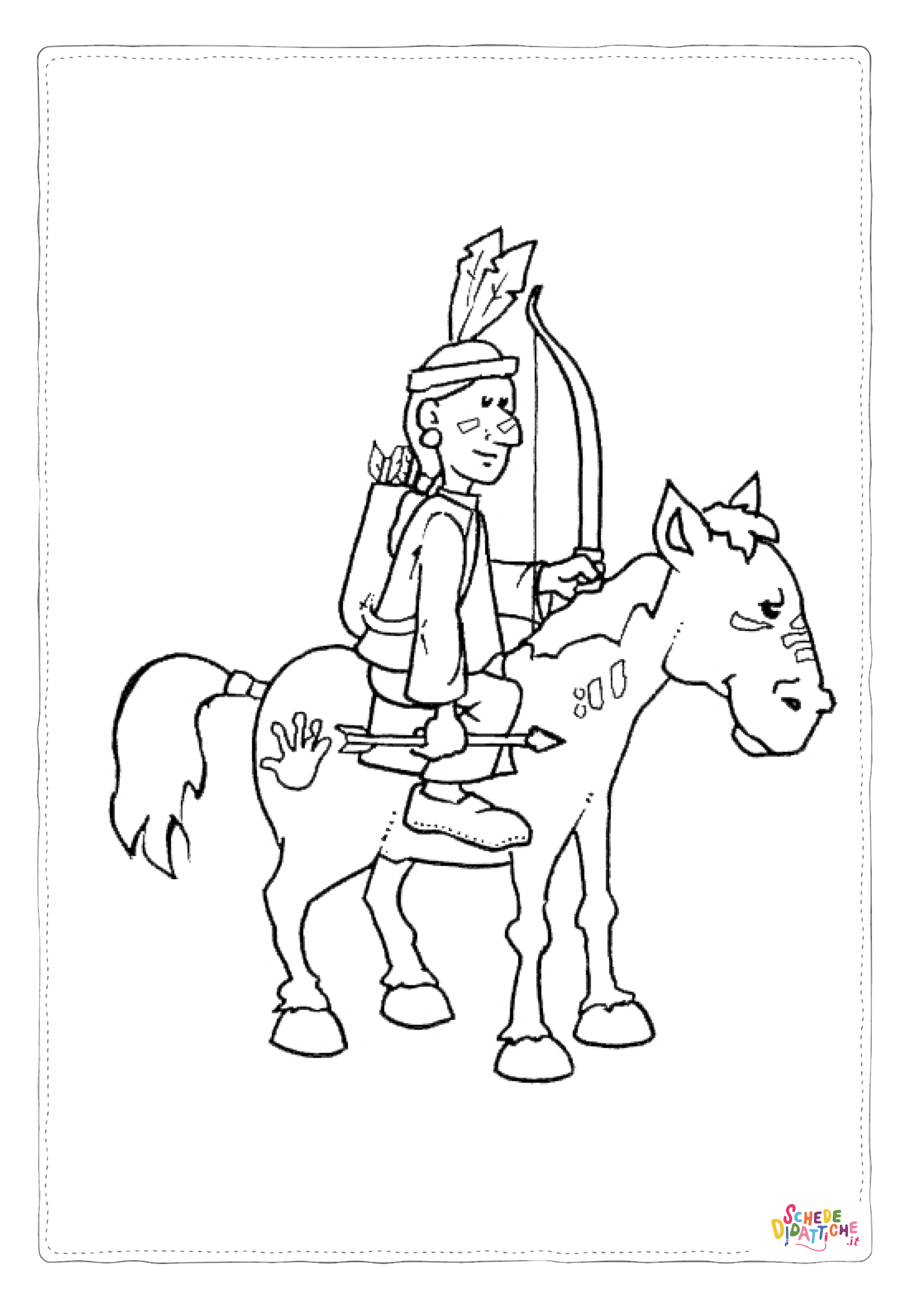 Disegno "Disegno di Indiani d'America da stampare e colorare 33" Disegno di Indiani d'America da stampare e colorare 33