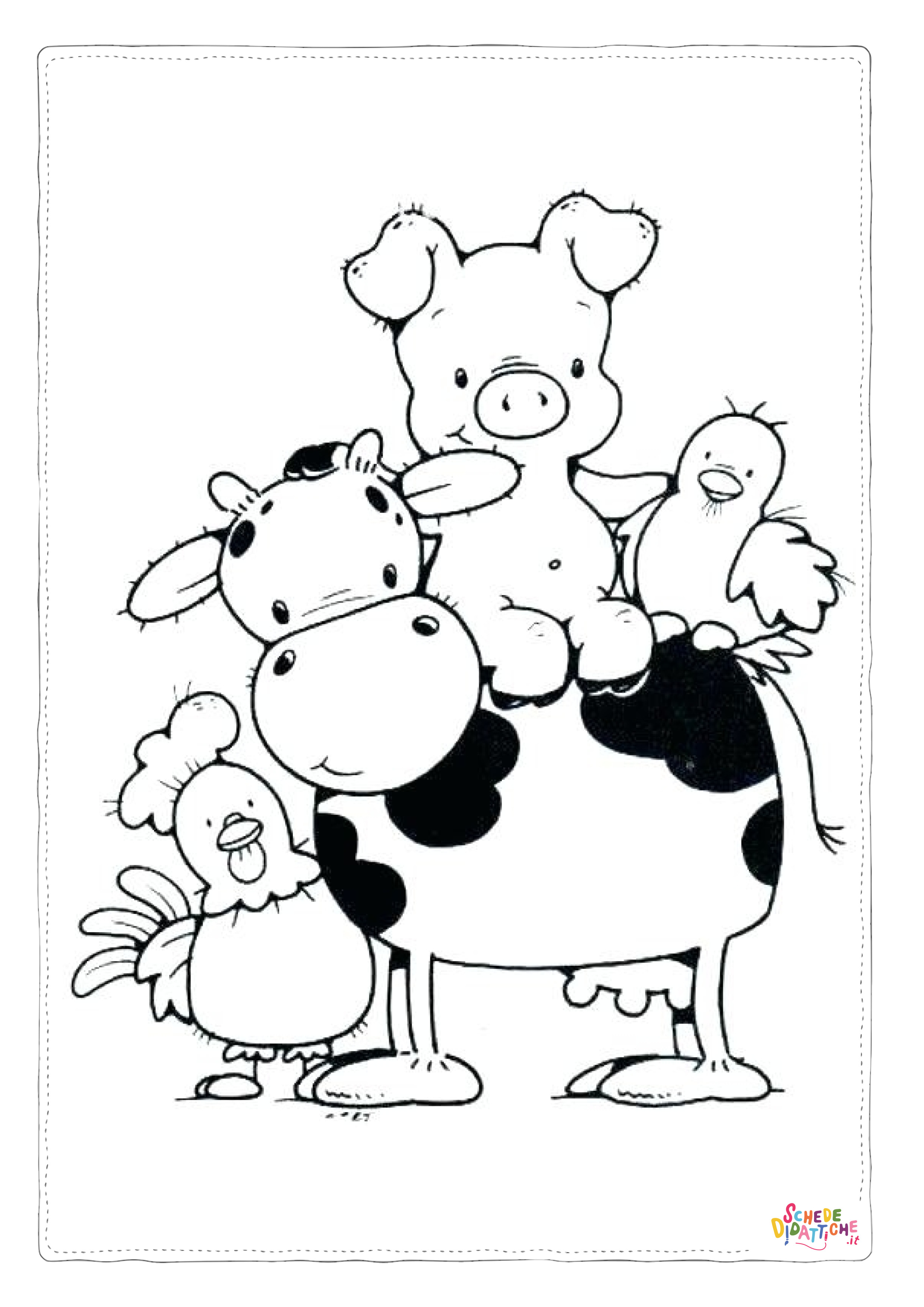 Disegno "Disegno di mucca da stampare e colorare" Disegno di mucca da stampare e colorare