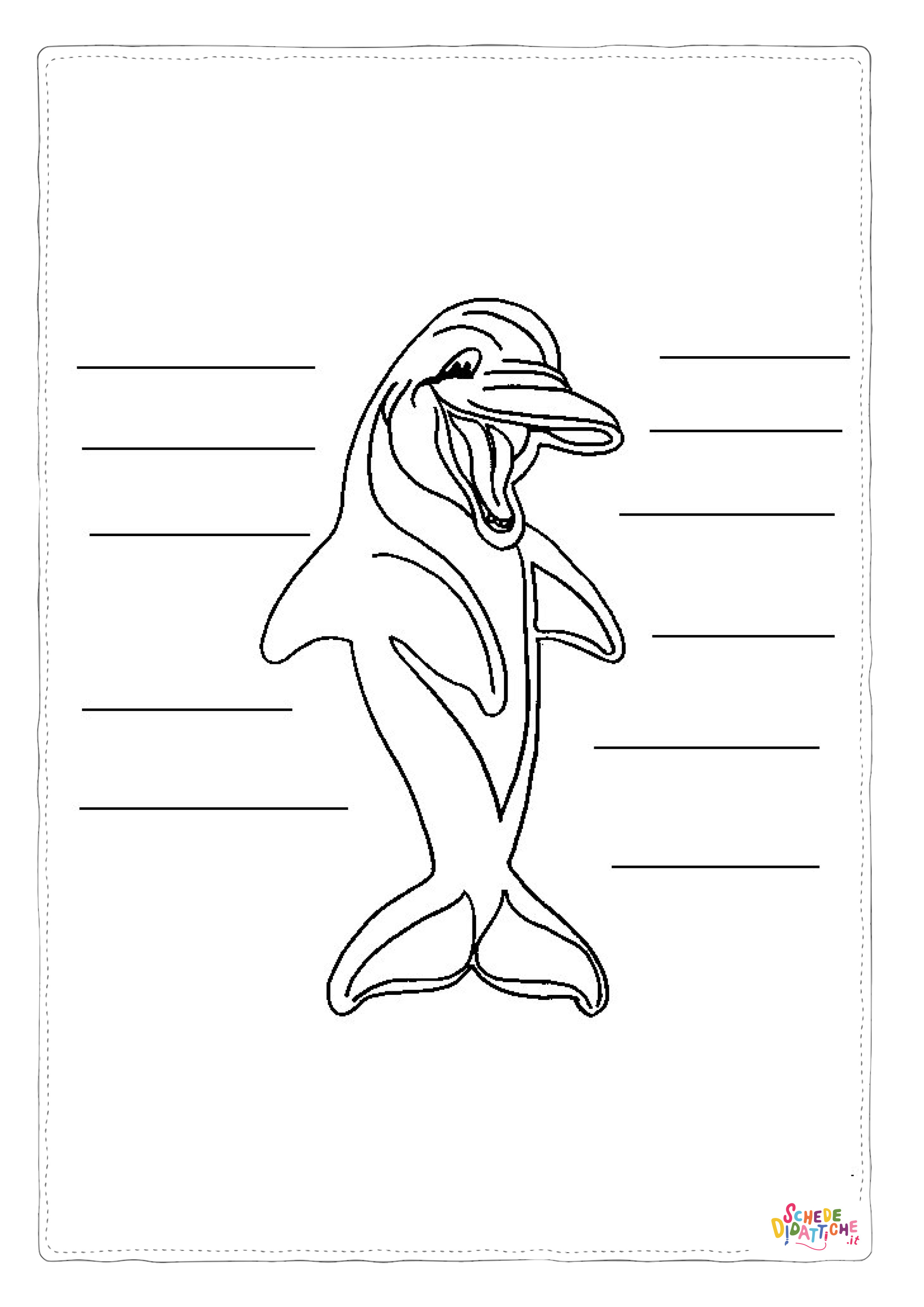 Disegno "Disegno di delfino da stampare e colorare 50" Disegno di delfino da stampare e colorare 50