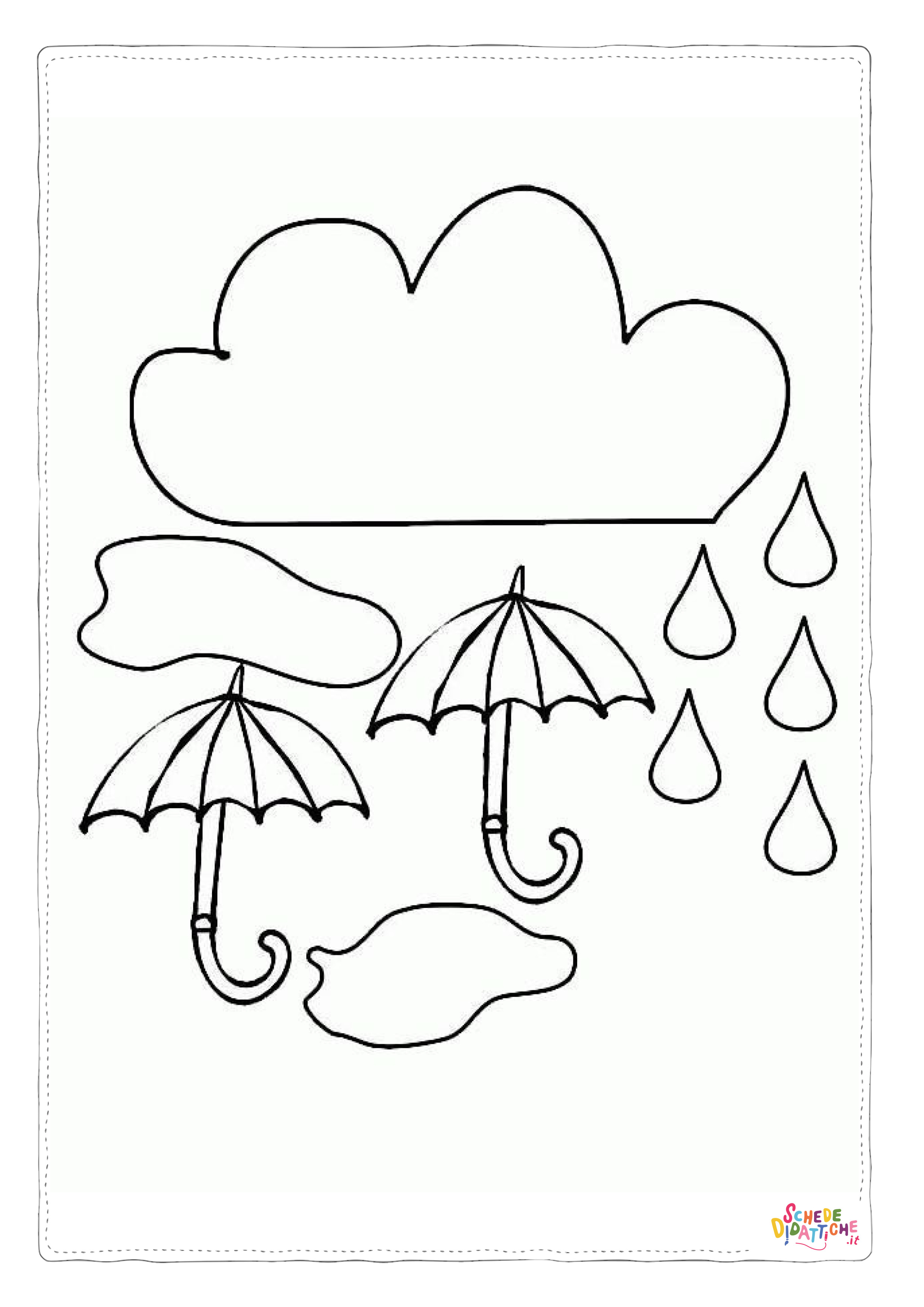 Disegno di pioggia da stampare e colorare 5