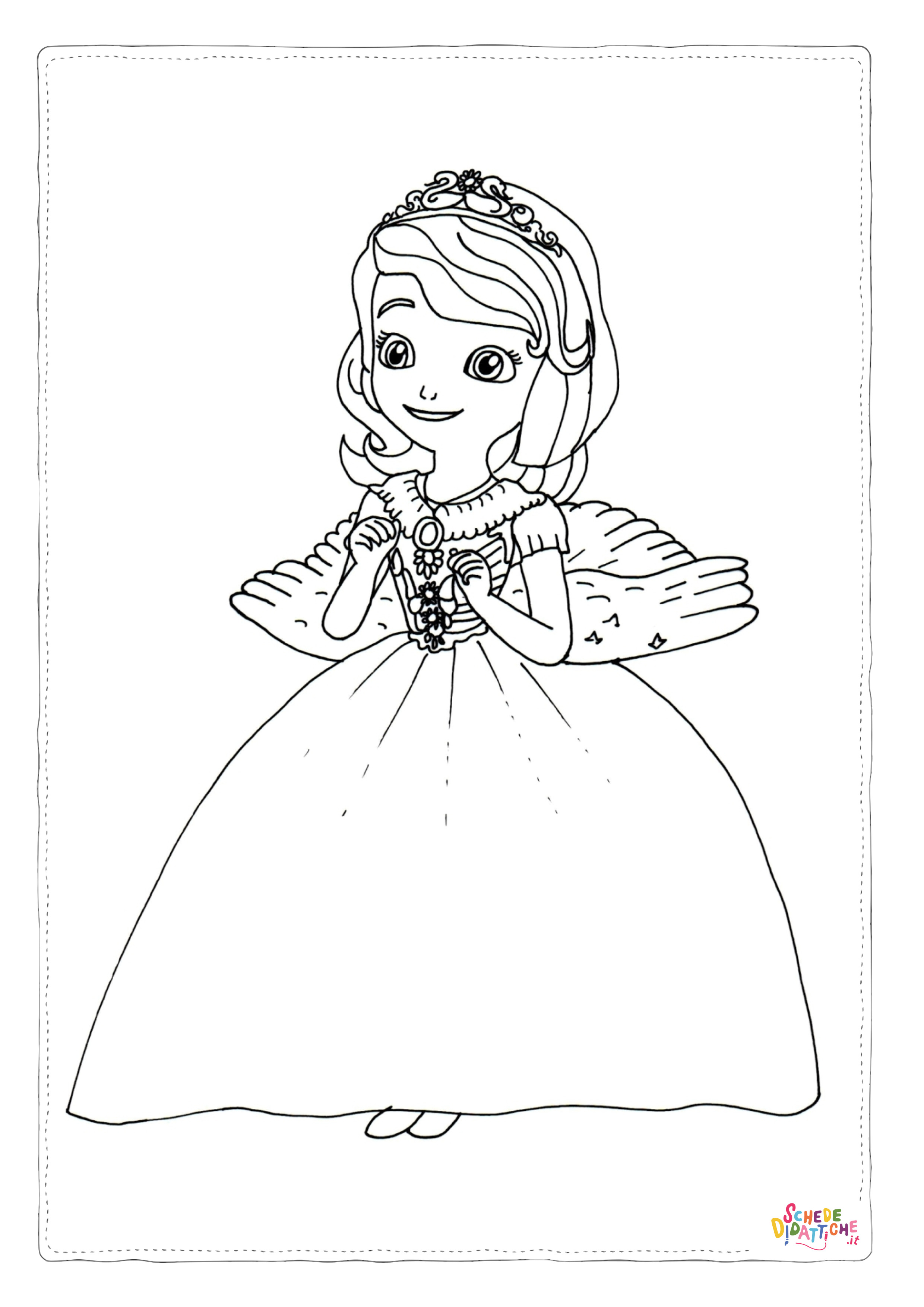 Disegno "Disegno di principessa da stampare e colorare 20" Disegno di principessa da stampare e colorare 20
