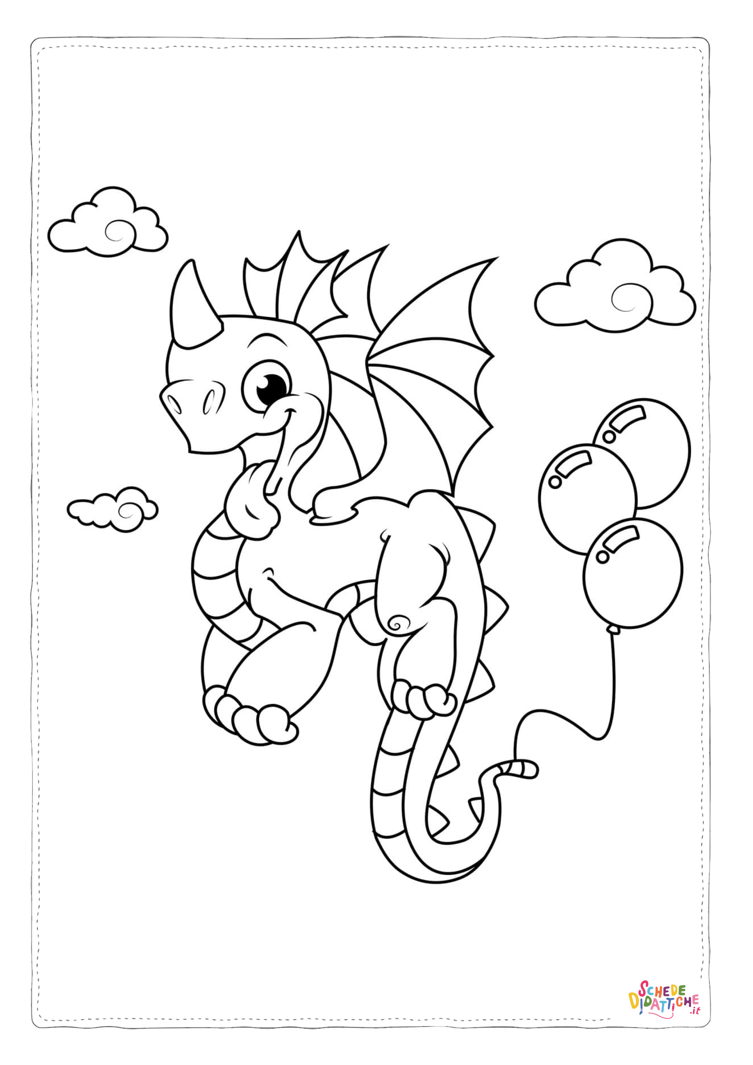 Disegno "Disegno di dragone da stampare e colorare 211" Disegno di dragone da stampare e colorare 211