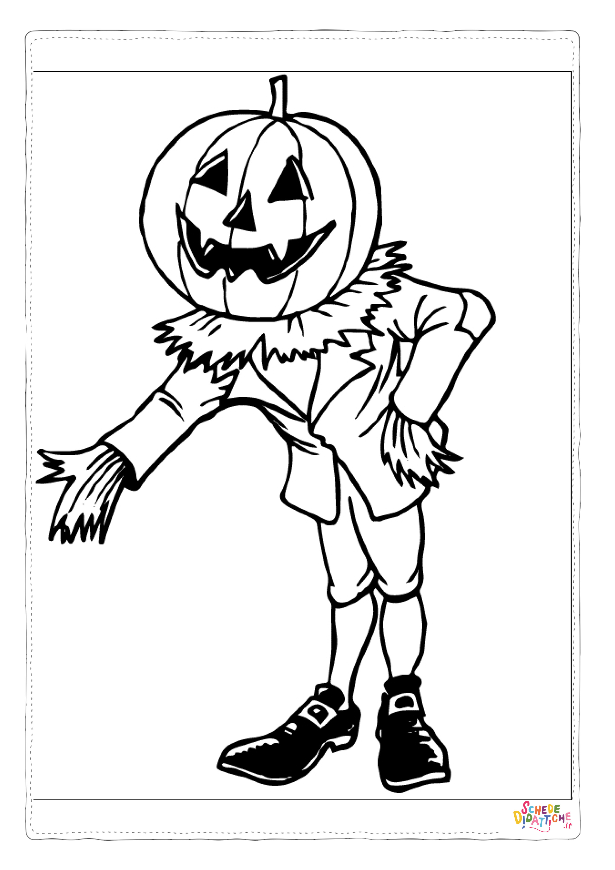 Disegno di zucca di Halloween da stampare e colorare