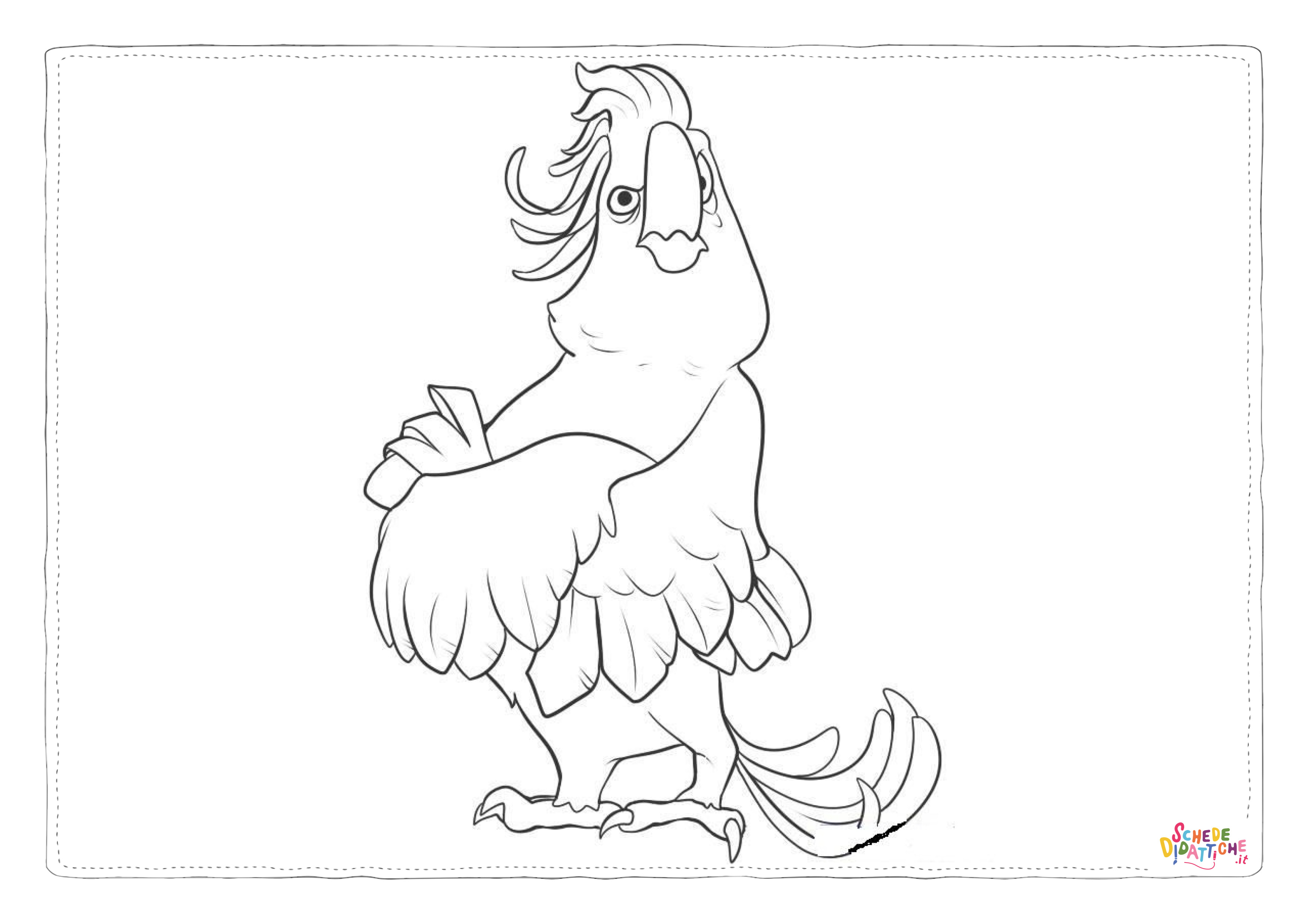 Disegno "Disegno di pappagallo da stampare e colorare 5" Disegno di pappagallo da stampare e colorare 5