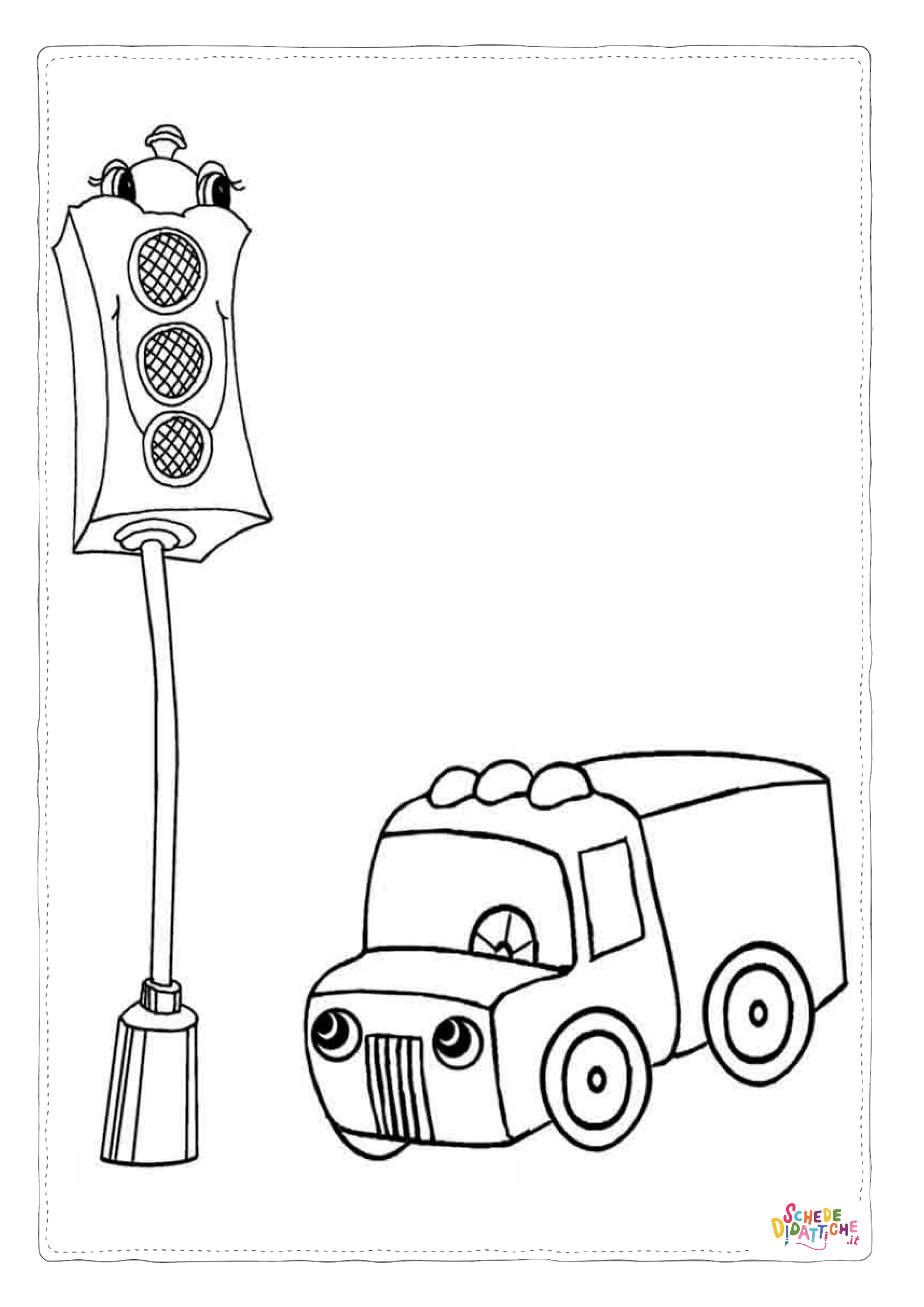 Disegno "Disegno di semaforo da stampare e colorare 11" Disegno di semaforo da stampare e colorare 11