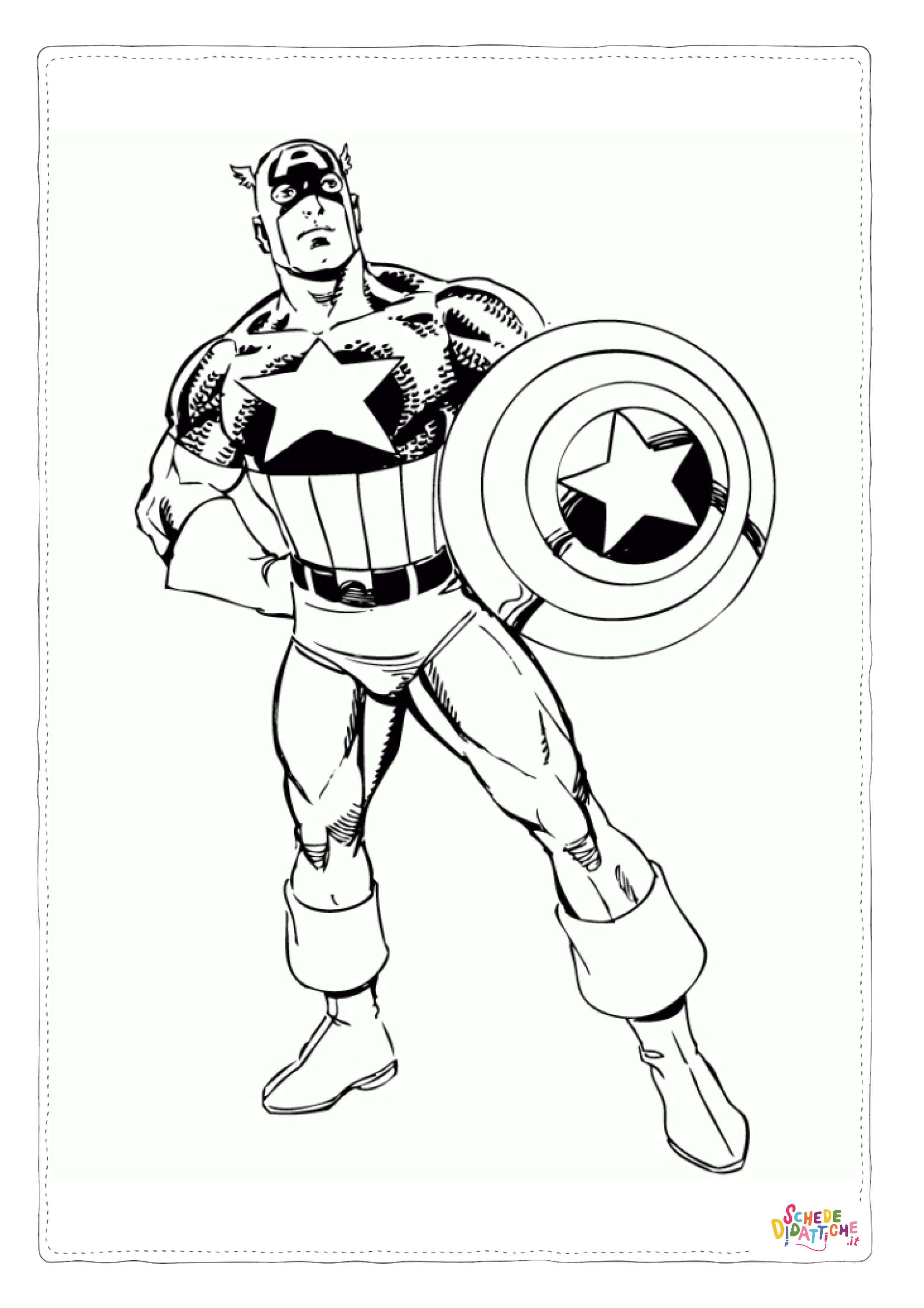 Disegno "Disegno di Capitan America da stampare e colorare 30" Disegno di Capitan America da stampare e colorare 30