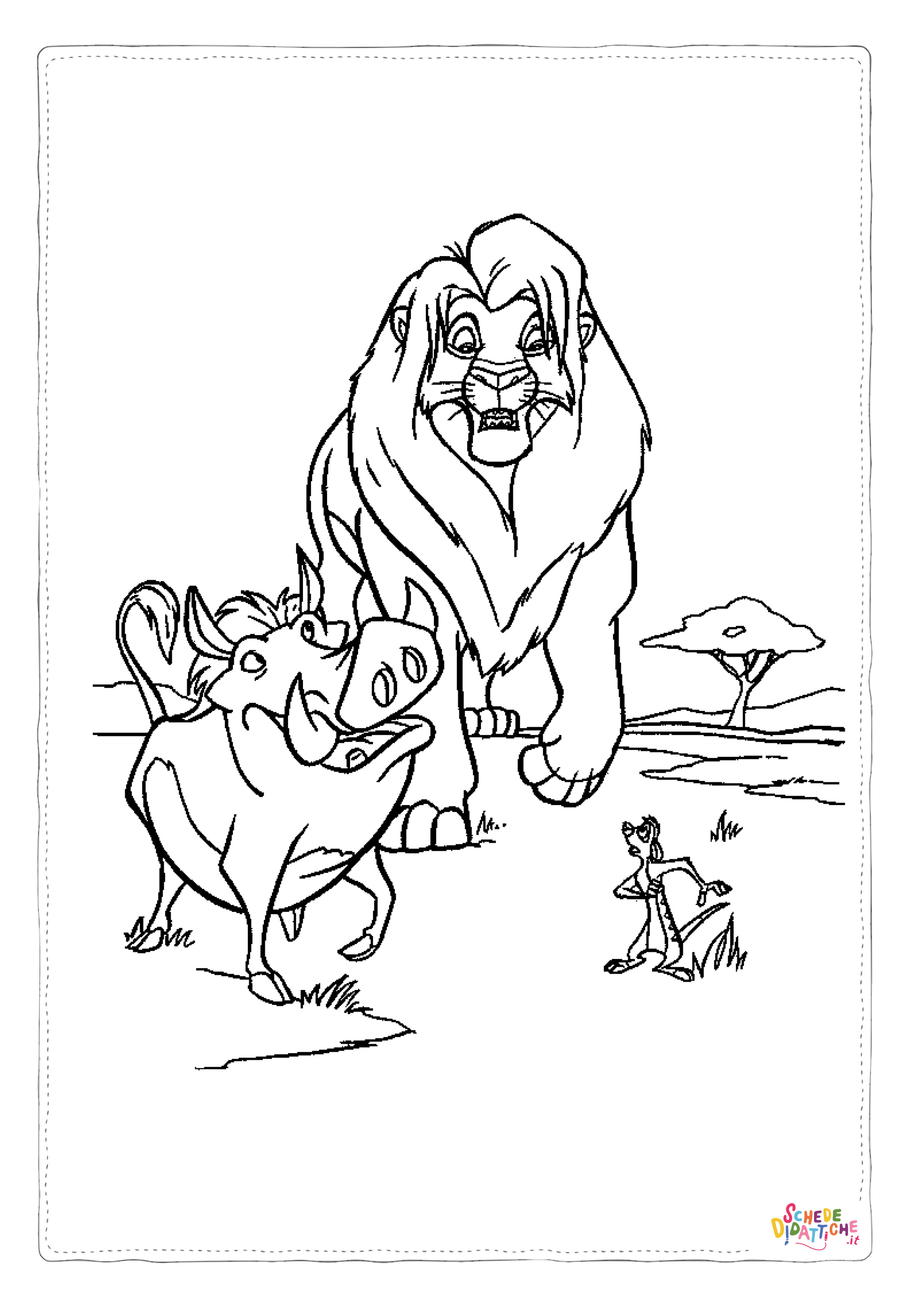 Disegno "Disegno di Re Leone da stampare e colorare 67" Disegno di Re Leone da stampare e colorare 67