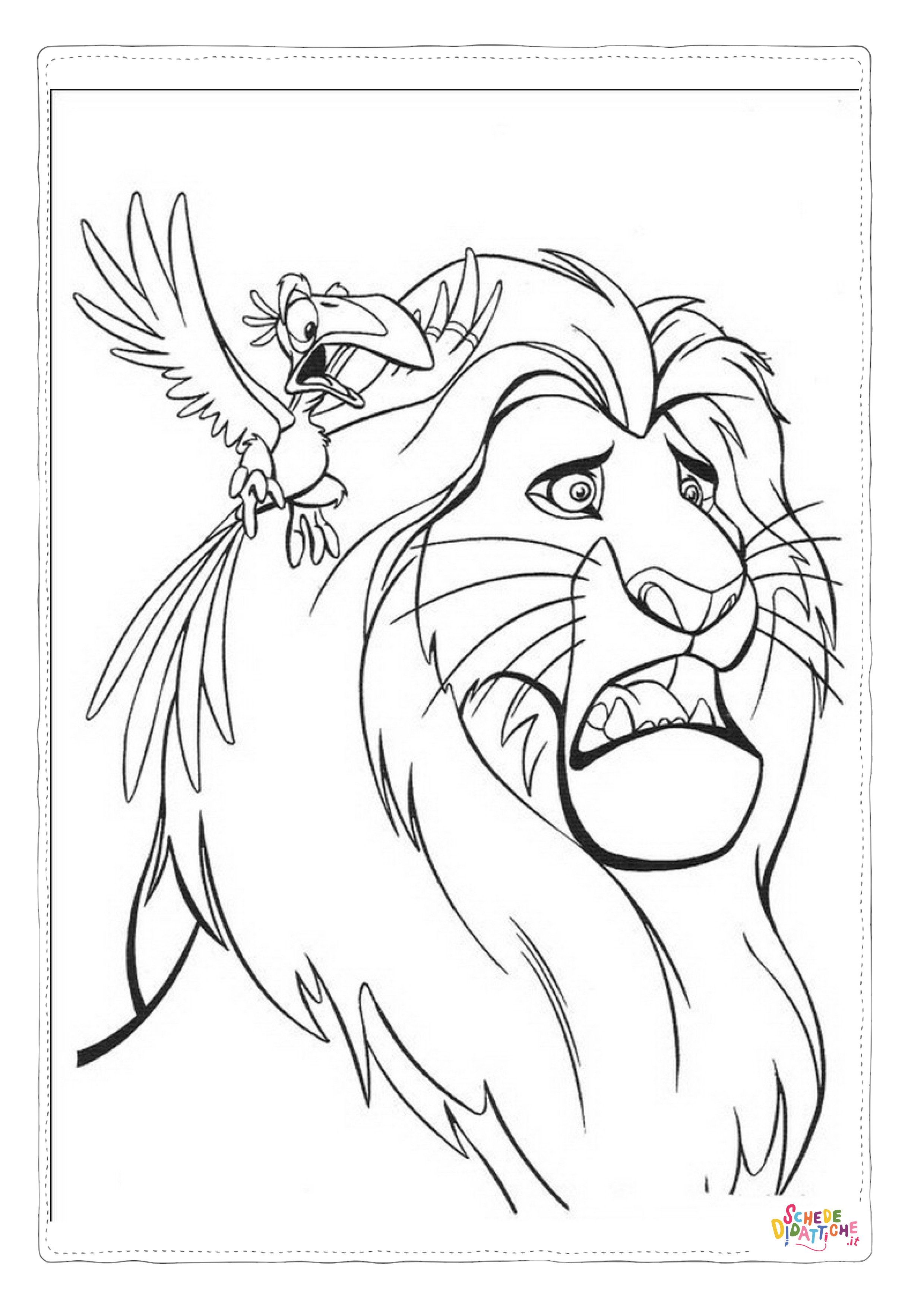 Disegno "Disegno di Re Leone da stampare e colorare 103" Disegno di Re Leone da stampare e colorare 103
