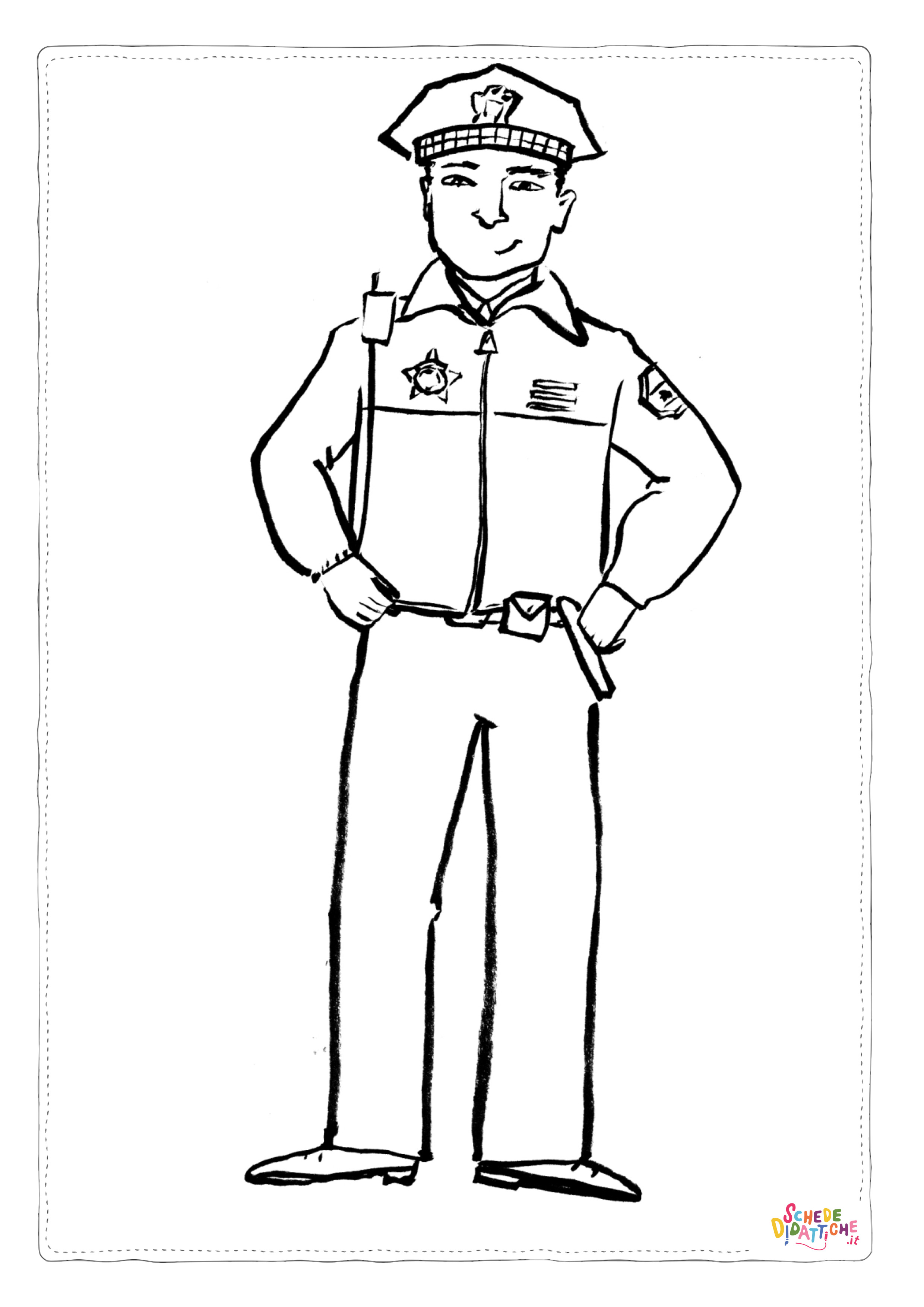 Disegno "Disegno di poliziotto da stampare e colorare 12" Disegno di poliziotto da stampare e colorare 12