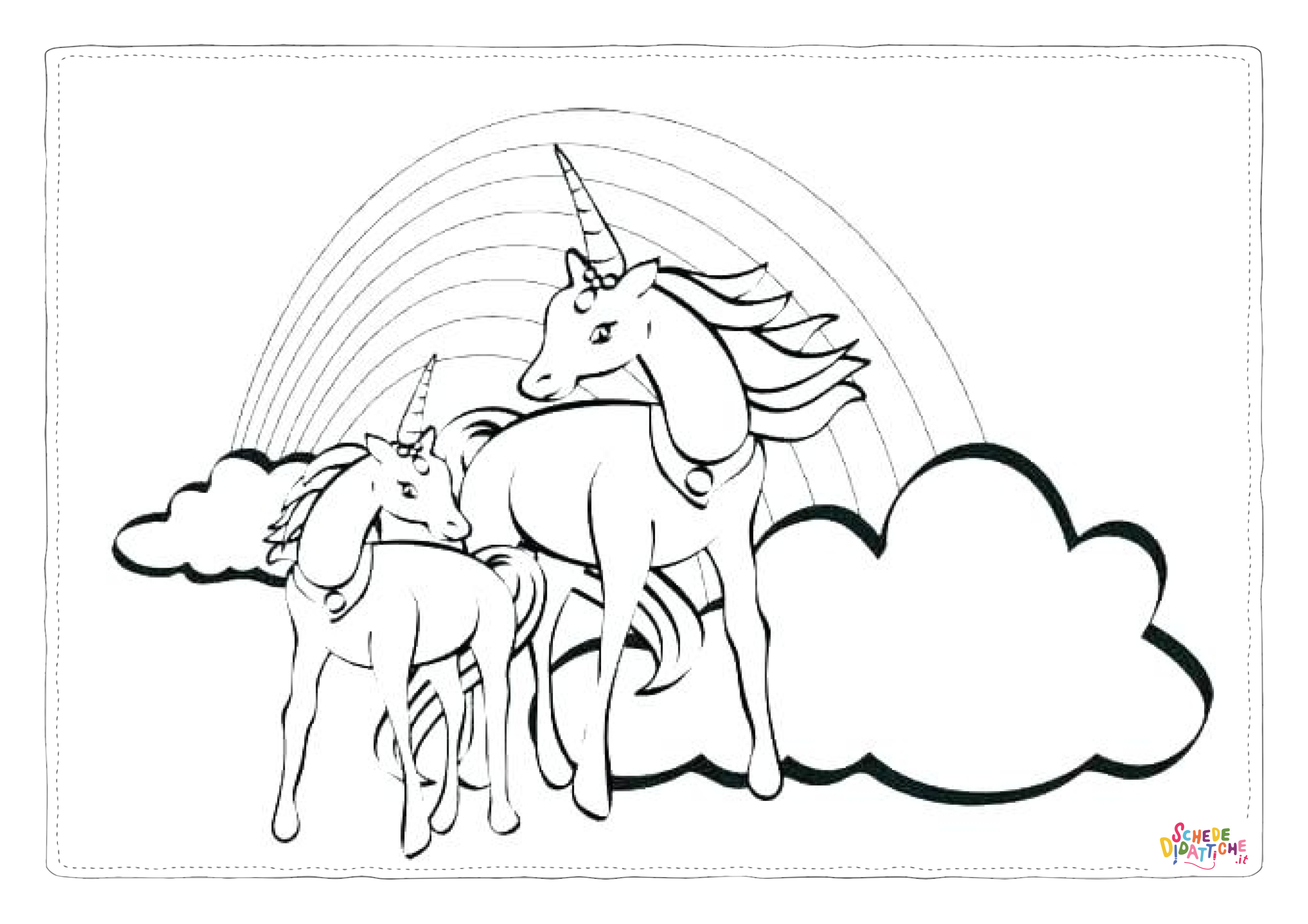 Disegno "Disegno di unicorno da stampare e colorare 174" Disegno di unicorno da stampare e colorare 174