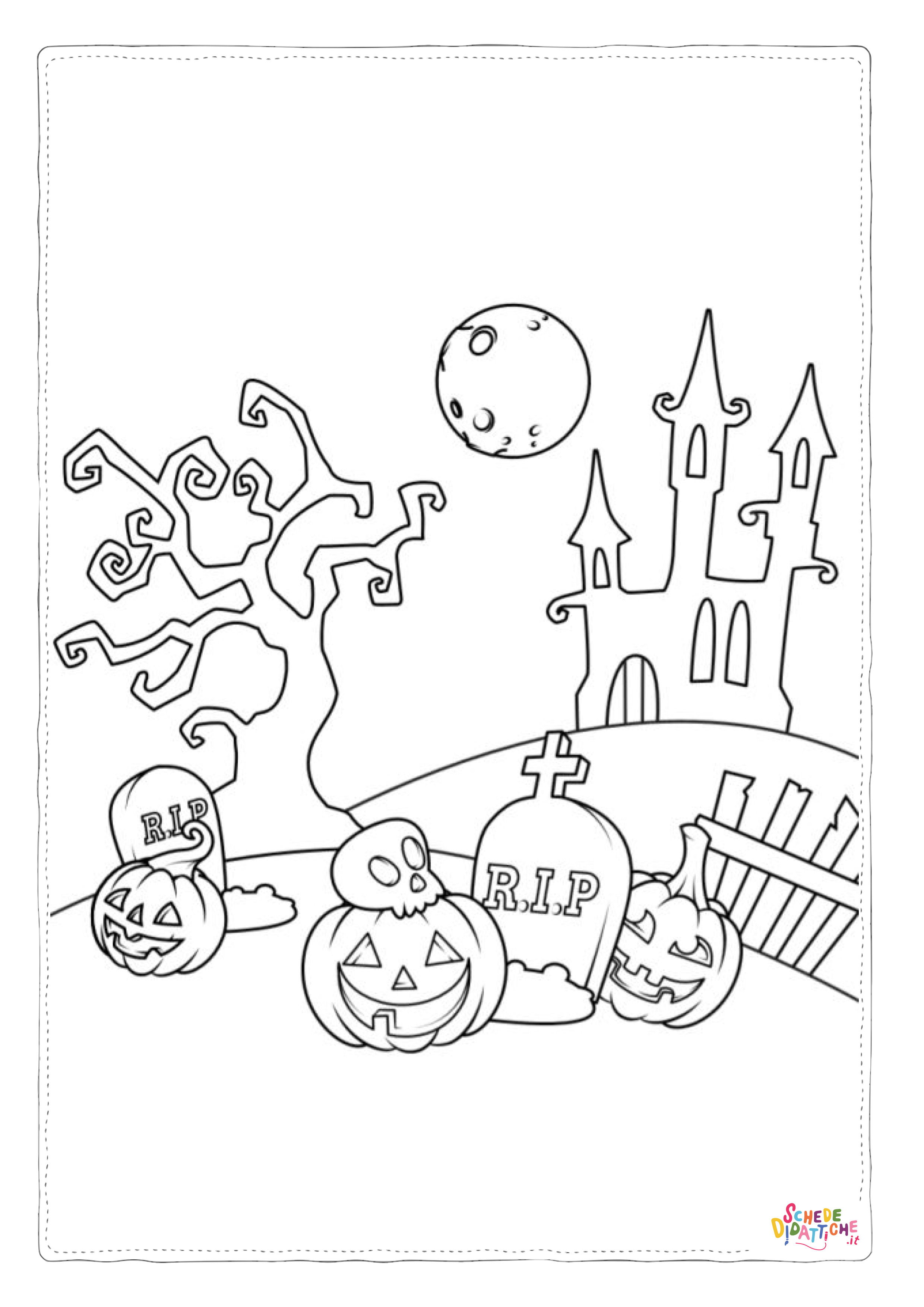 Disegno "Disegno di casa infestata da stampare e colorare 6" Disegno di casa infestata da stampare e colorare 6