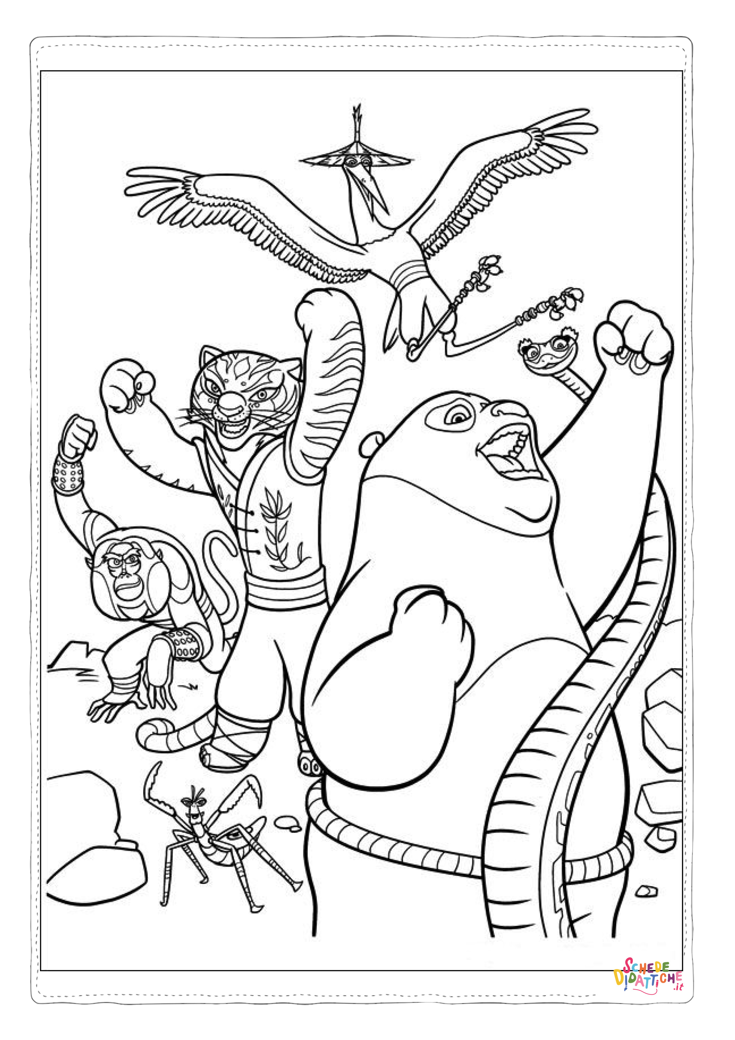 Disegno di Kung Fu Panda da stampare e colorare 6