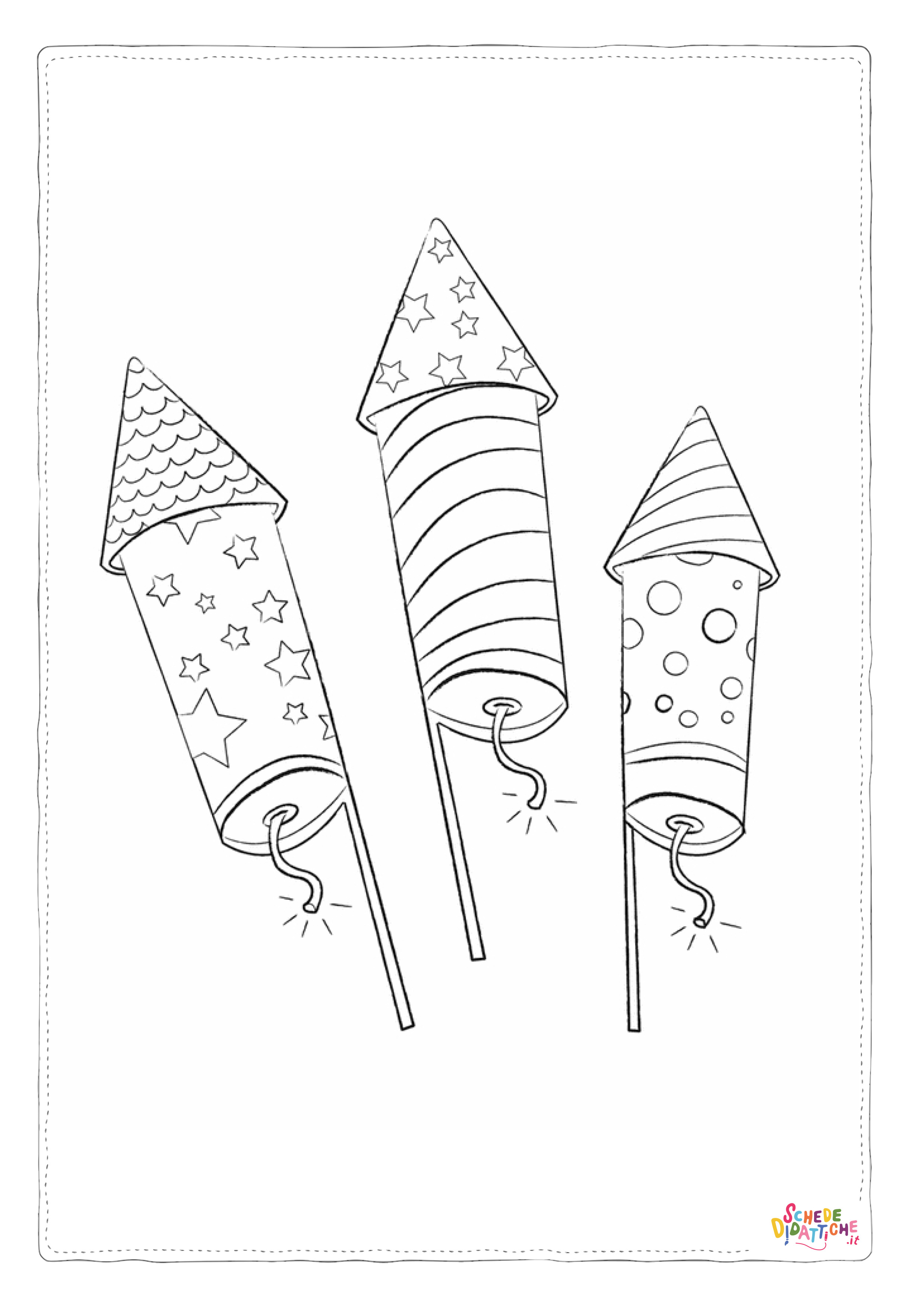 Disegno "Disegno di fuoco d'artificio da stampare e colorare 2" Disegno di fuoco d'artificio da stampare e colorare 2