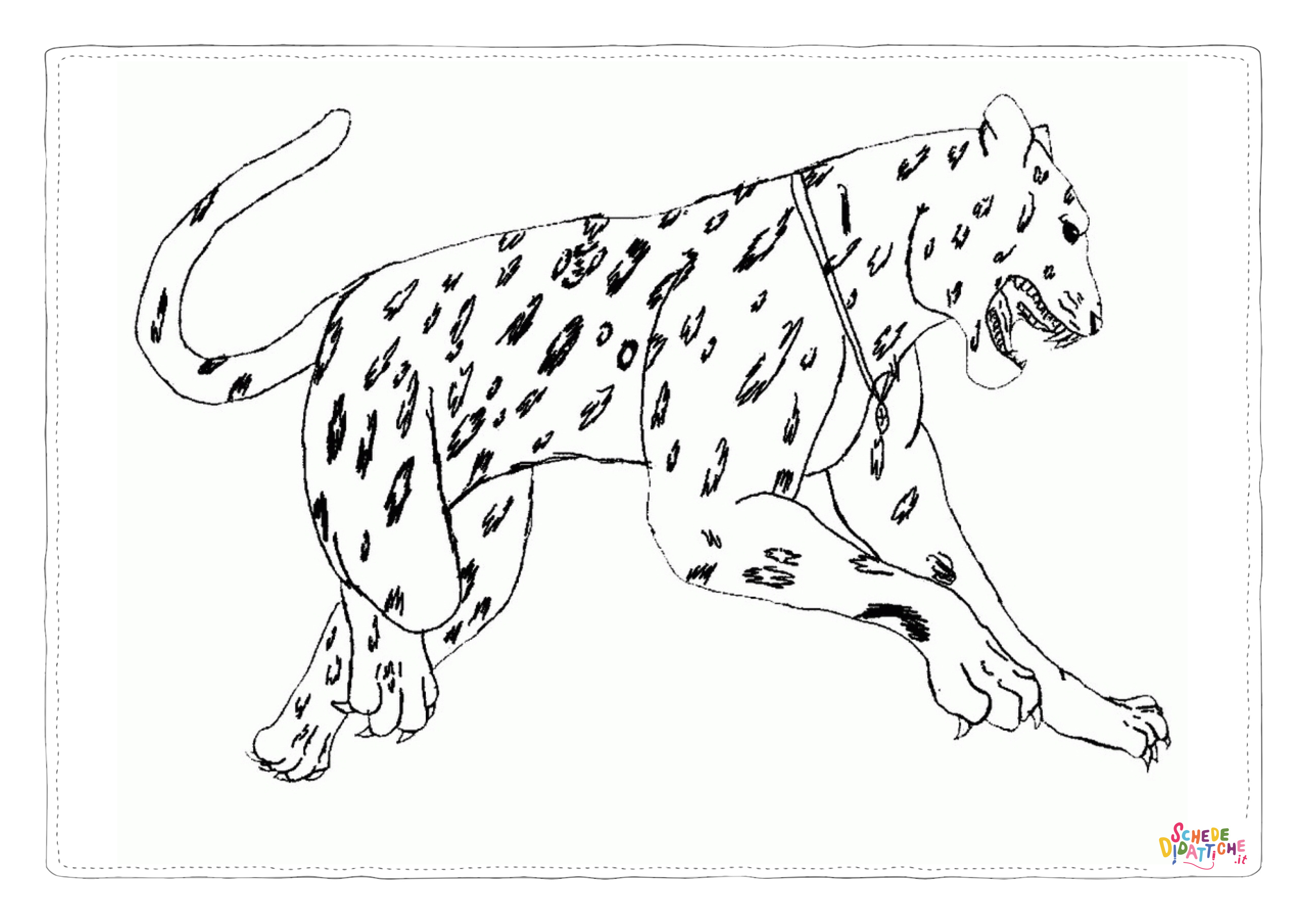 Disegno "Disegno di leopardo da stampare e colorare 9" Disegno di leopardo da stampare e colorare 9