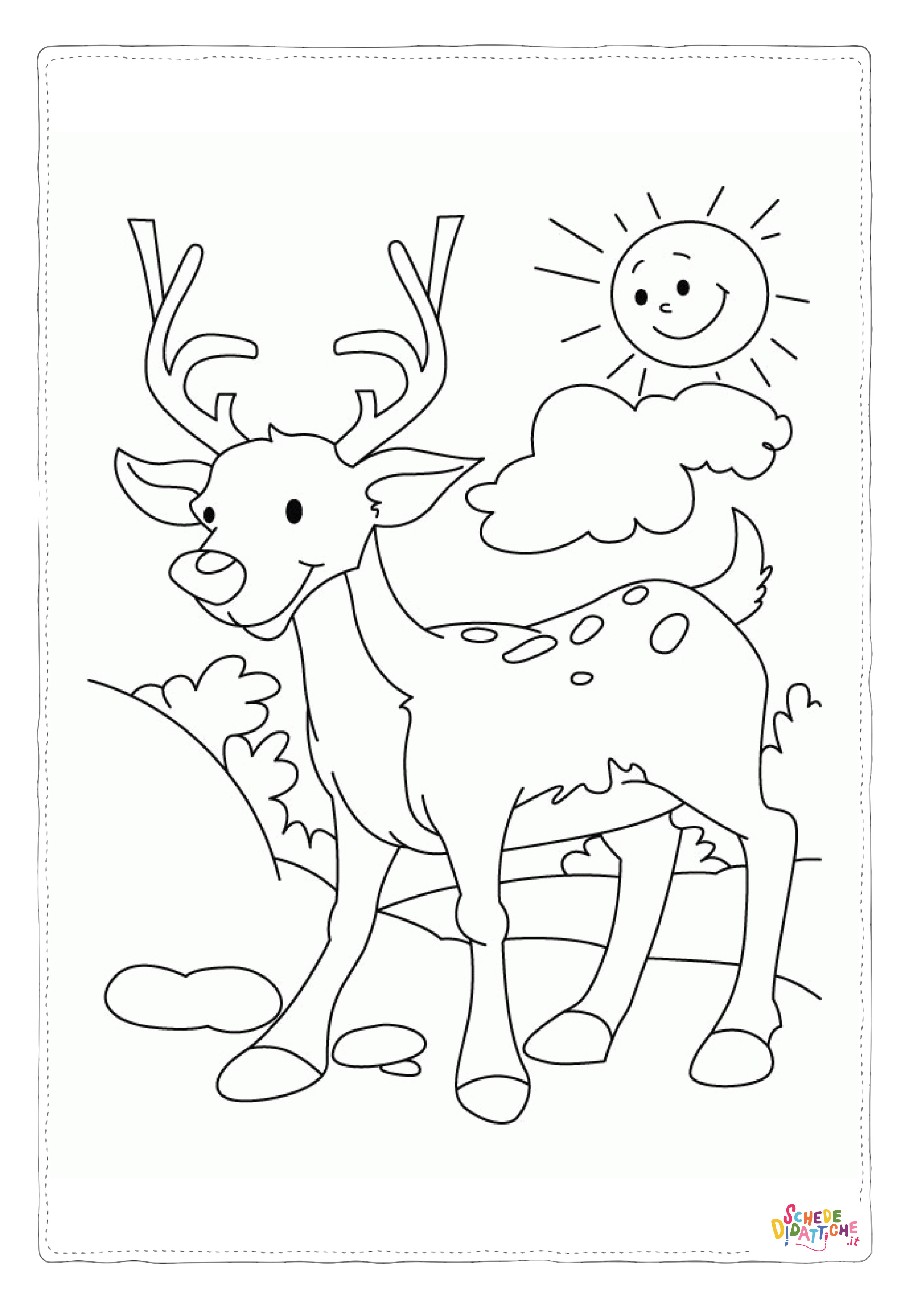 Disegno "Disegno di renna di Natale da stampare e colorare 6" Disegno di renna di Natale da stampare e colorare 6