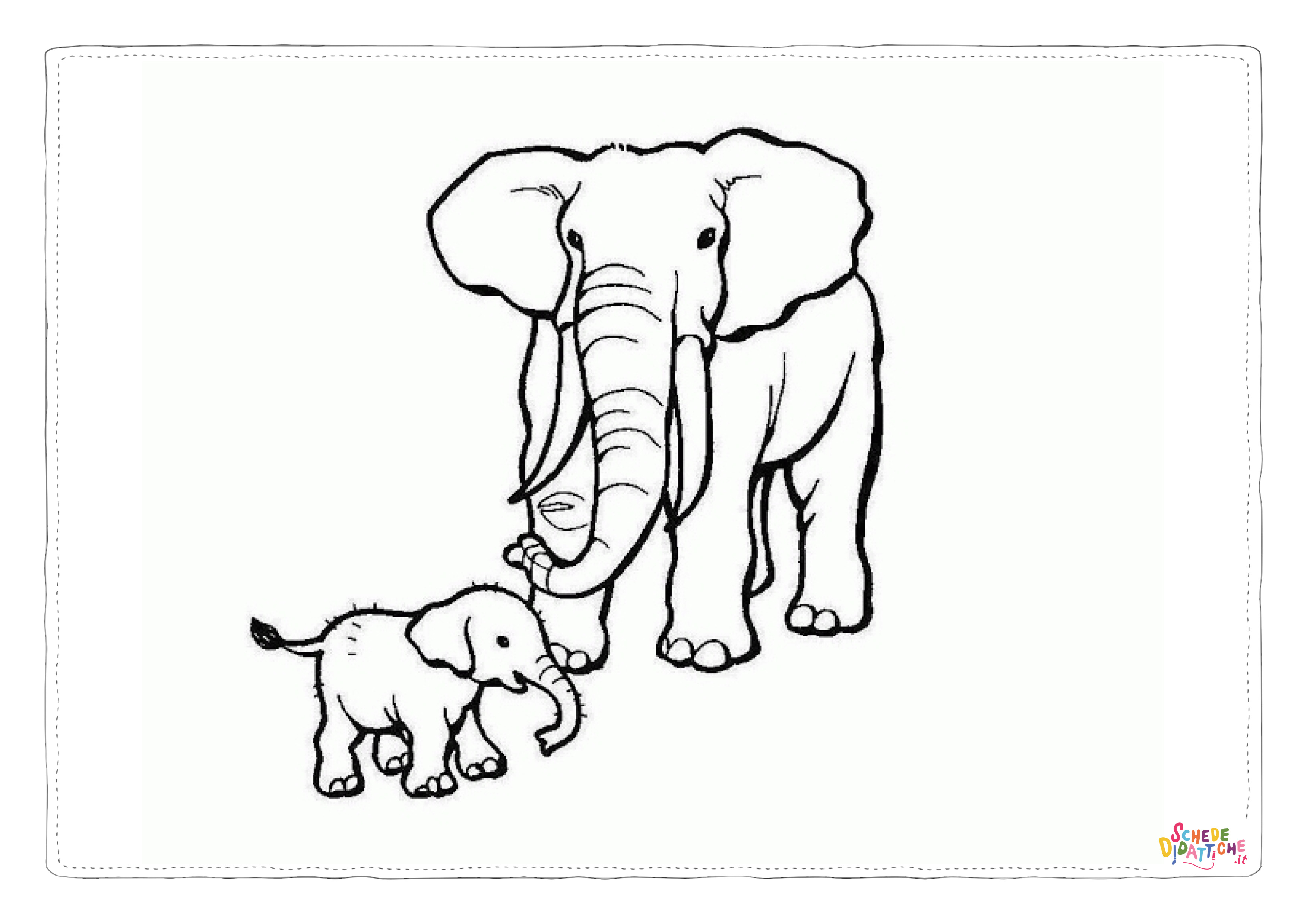 Disegno "Disegno di elefante da stampare e colorare 111" Disegno di elefante da stampare e colorare 111