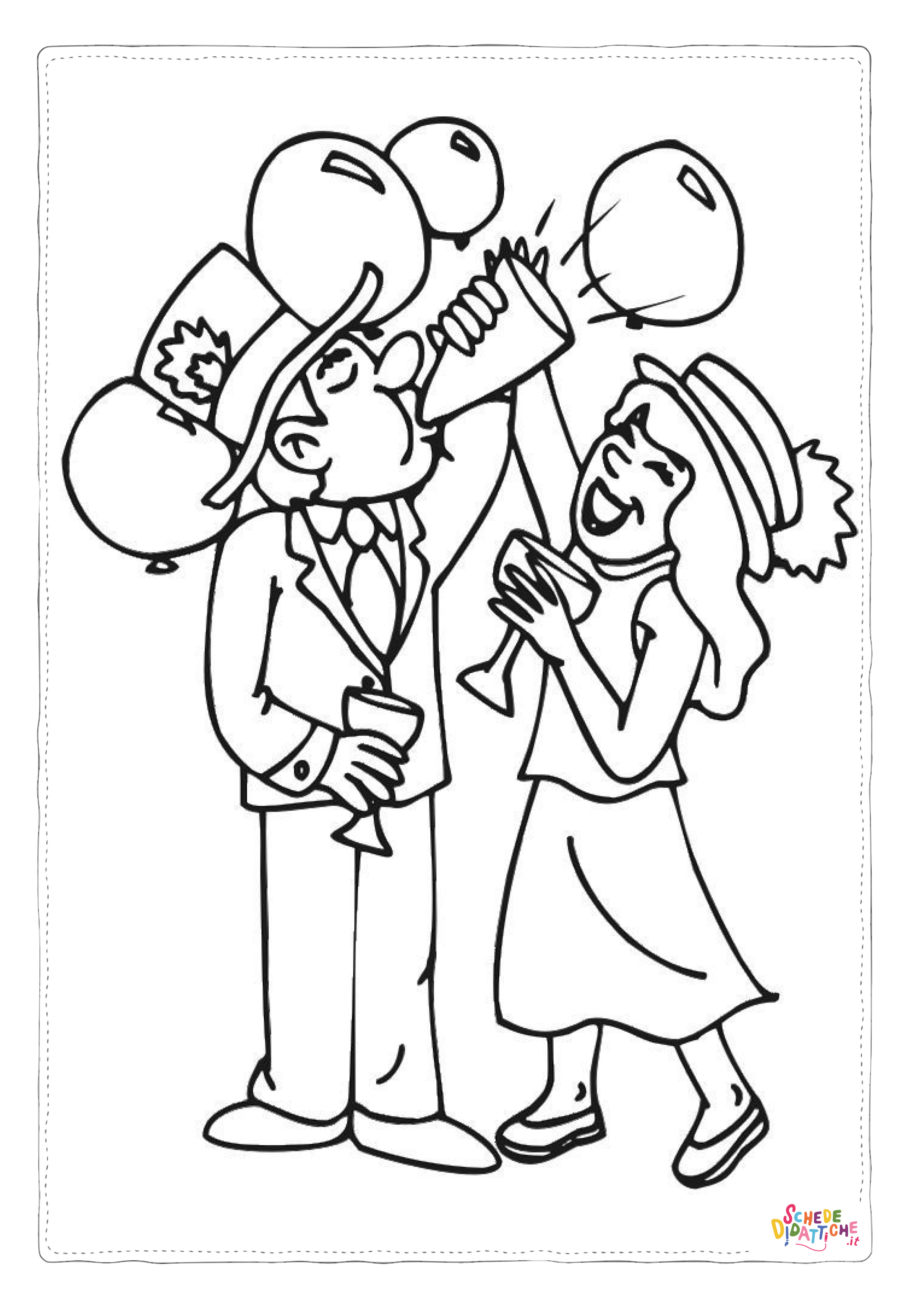 Disegno "Disegno di Carnevale da stampare e colorare 12" Disegno di Carnevale da stampare e colorare 12