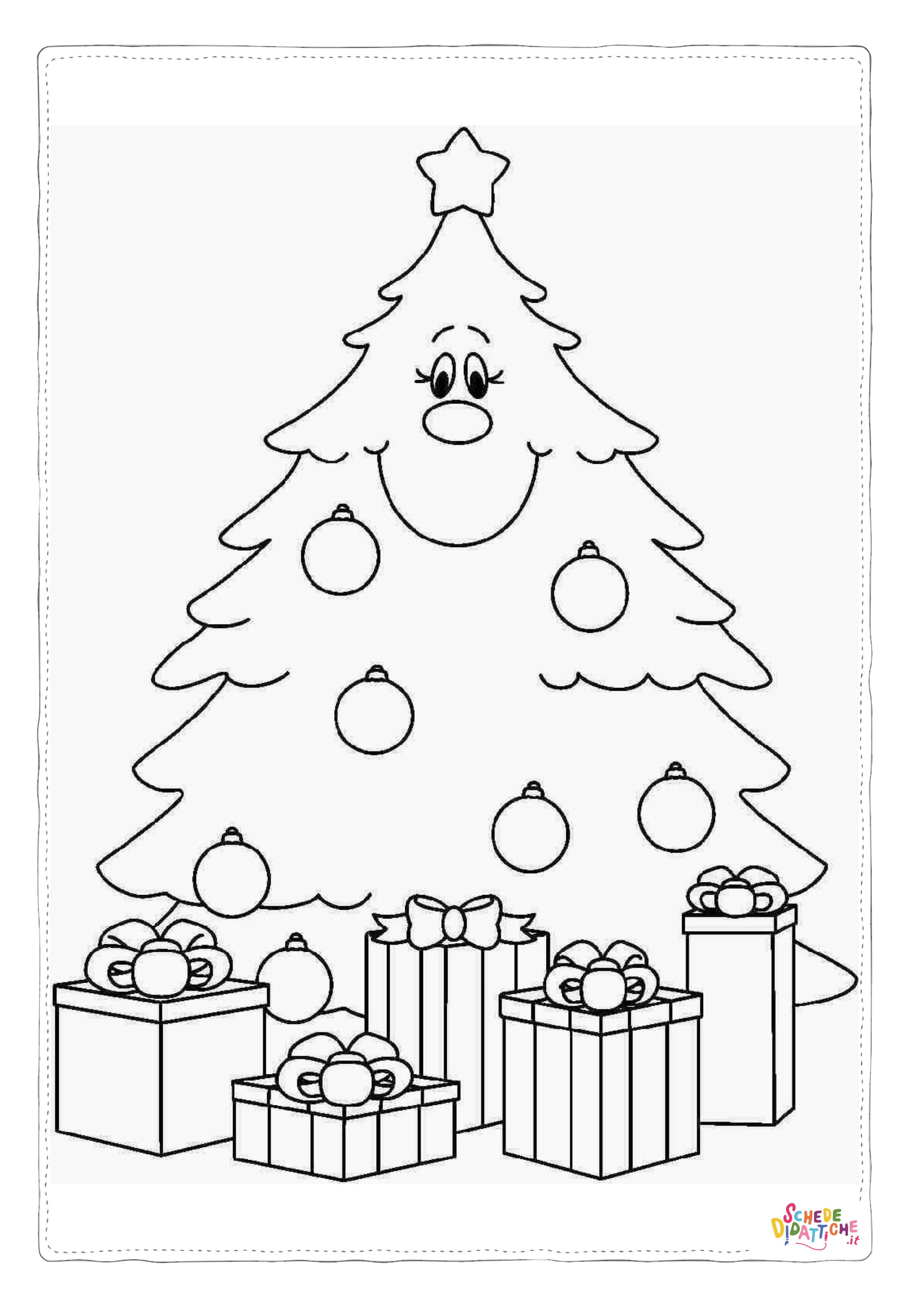 Disegno "Disegno di albero di Natale da stampare e colorare 191" Disegno di albero di Natale da stampare e colorare 191