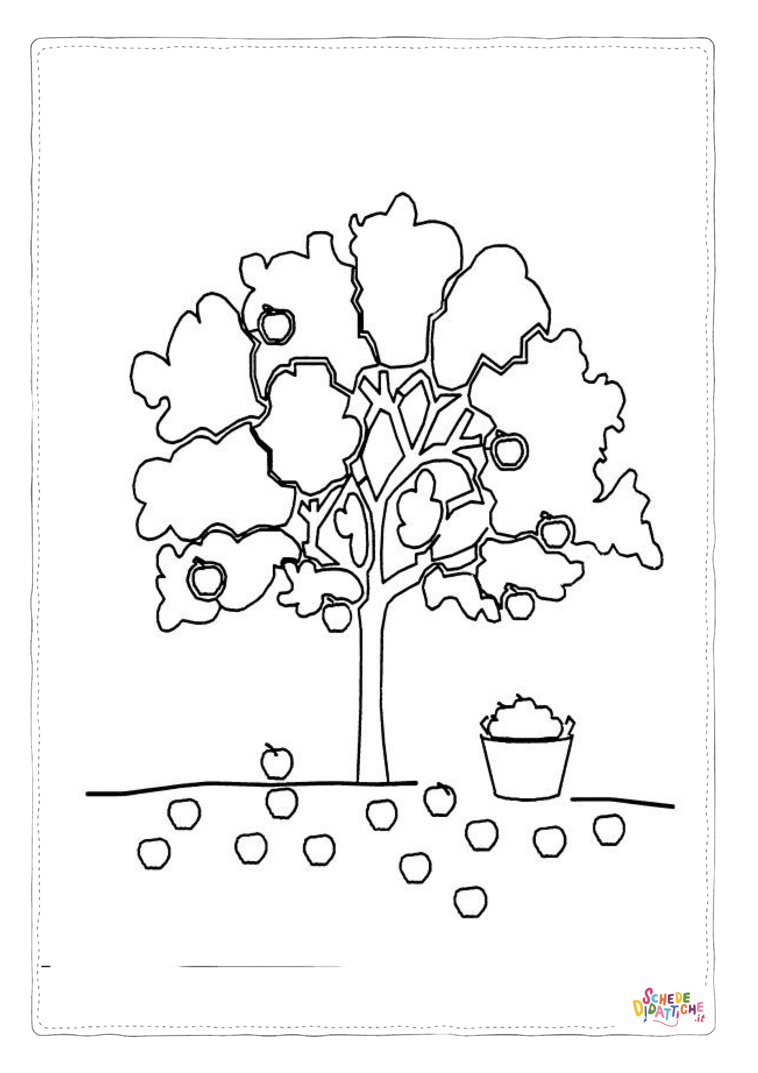 Disegno "Disegno di albero da frutta da stampare e colorare 9" Disegno di albero da frutta da stampare e colorare 9
