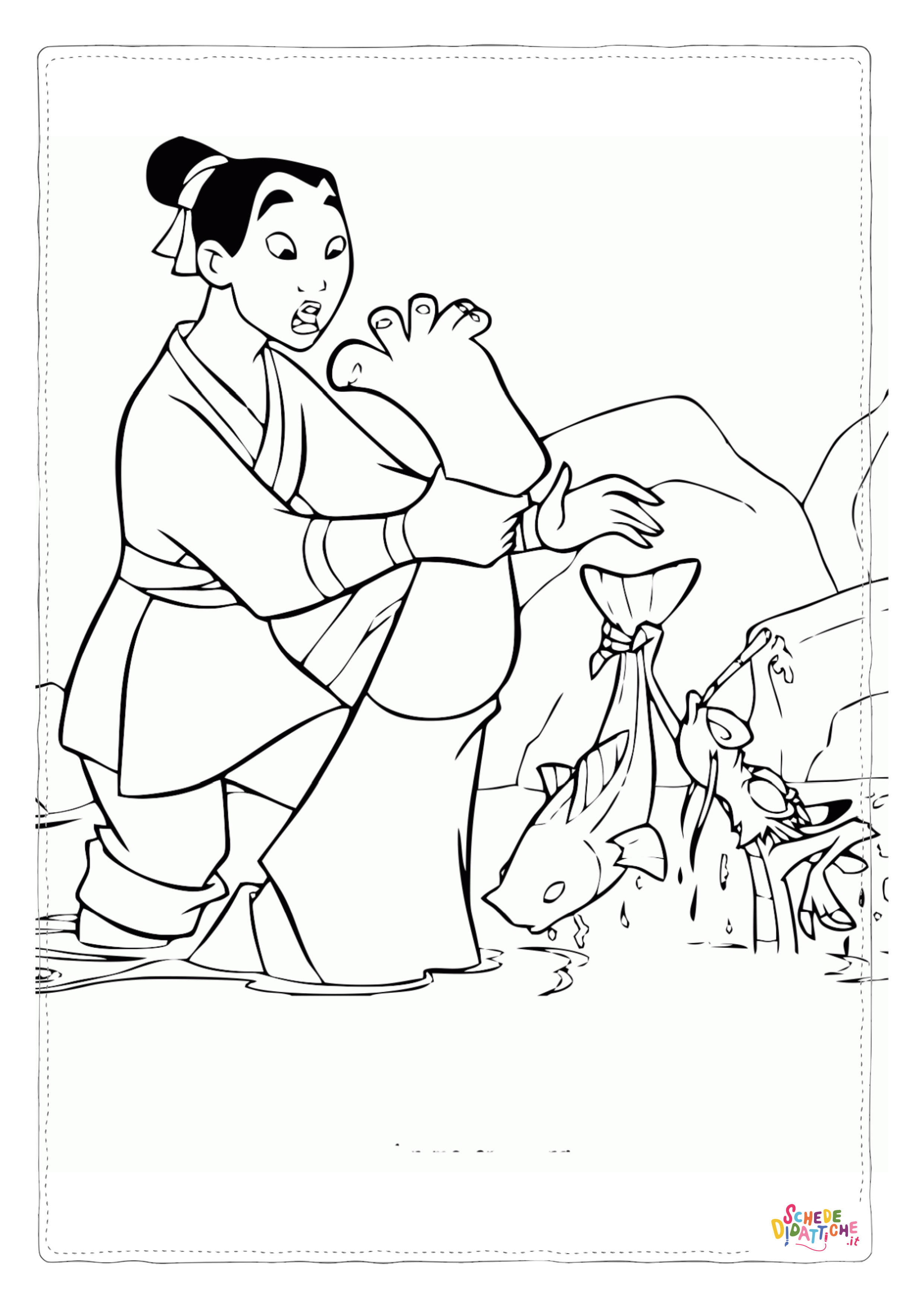 Disegno di Mulan da stampare e colorare 16