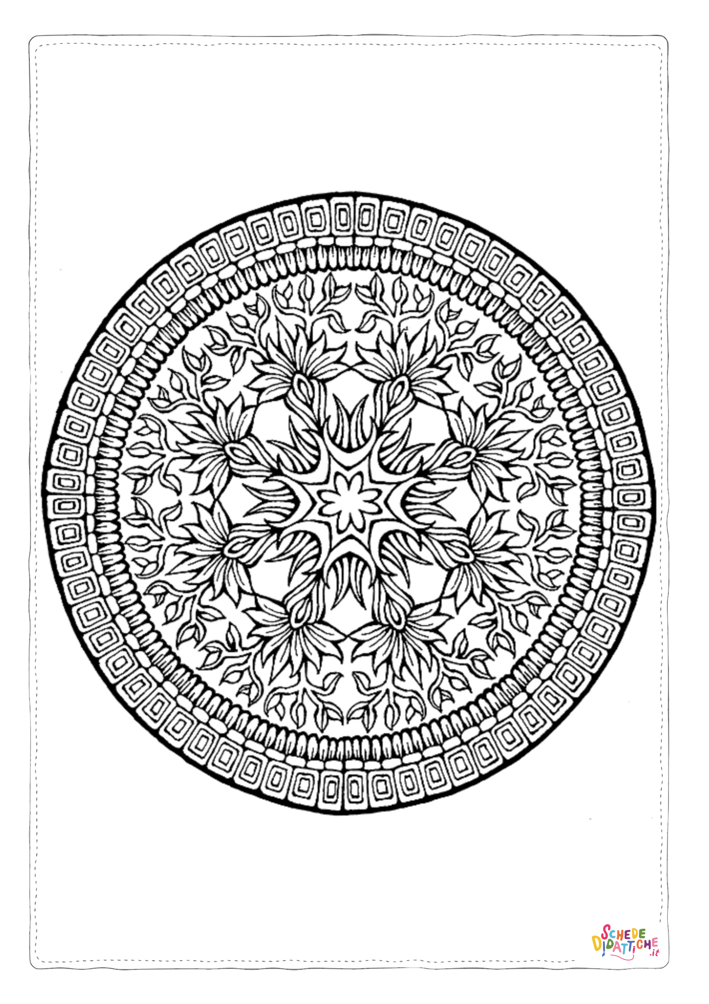 Disegno "Disegno di mandala da stampare e colorare 1155" Disegno di mandala da stampare e colorare 1155