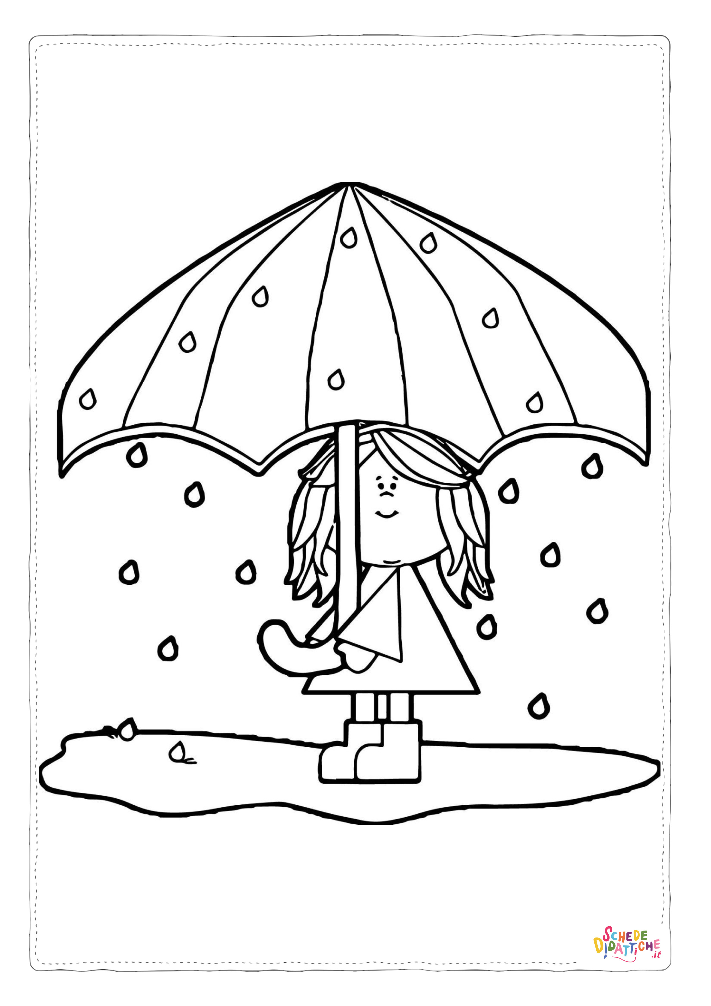 Disegno di pioggia da stampare e colorare 8