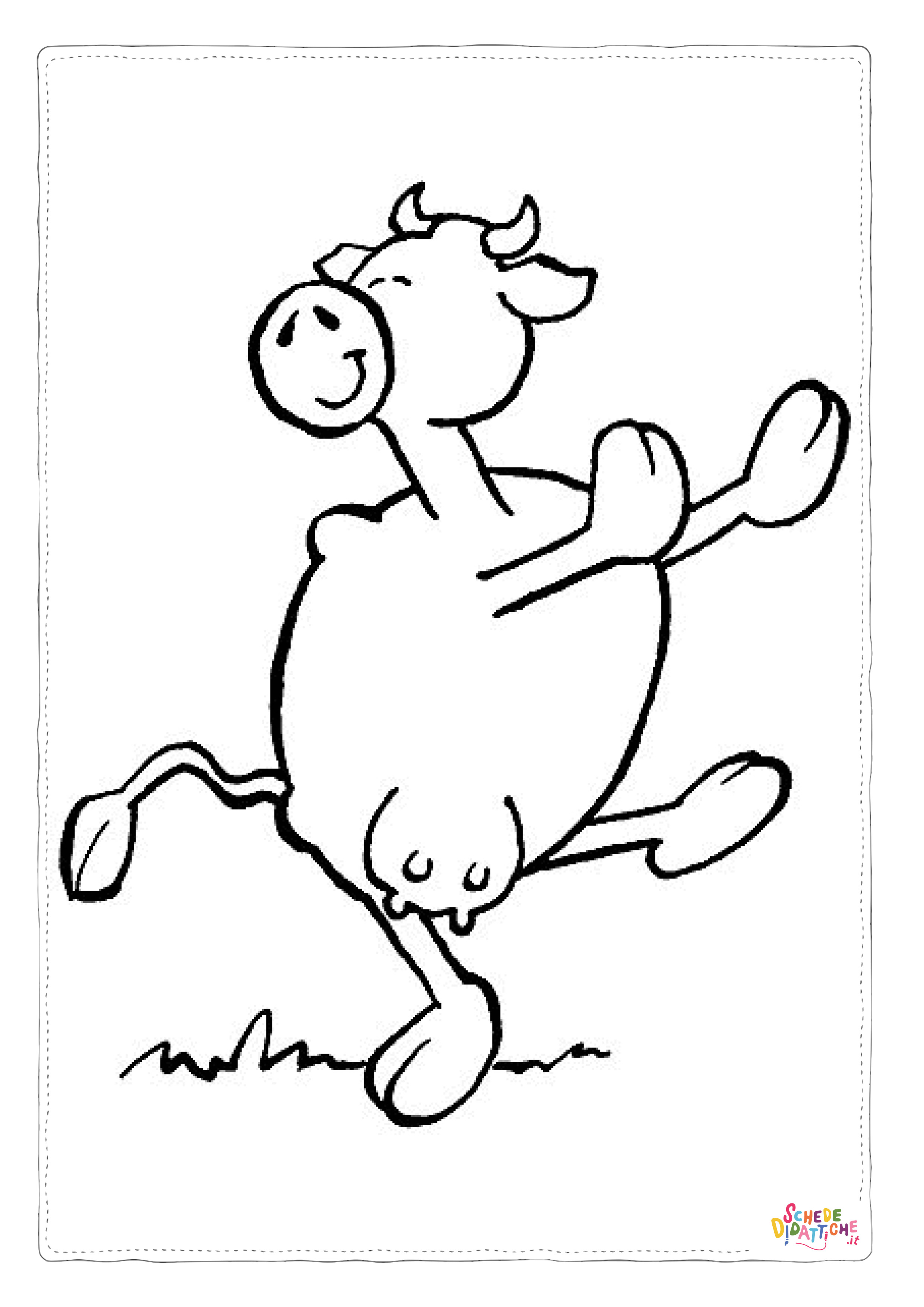Disegno "Disegno di mucca da stampare e colorare 8" Disegno di mucca da stampare e colorare 8