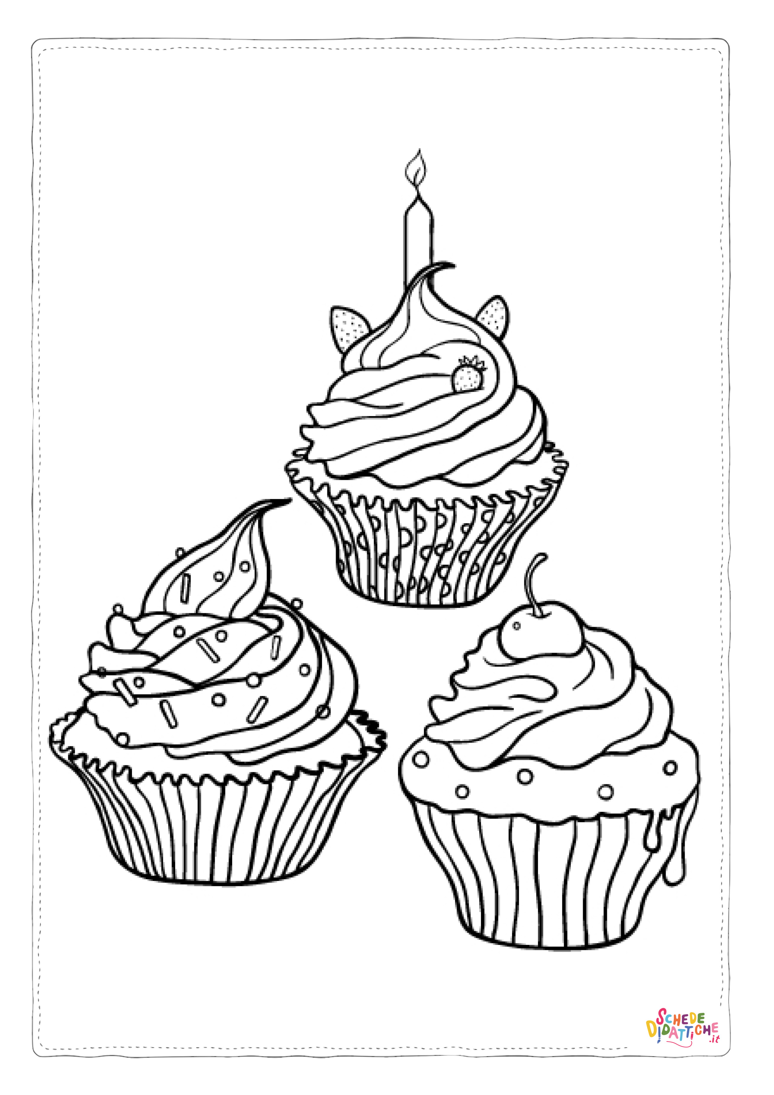 Disegno "Disegno di dolce da stampare e colorare 42" Disegno di dolce da stampare e colorare 42
