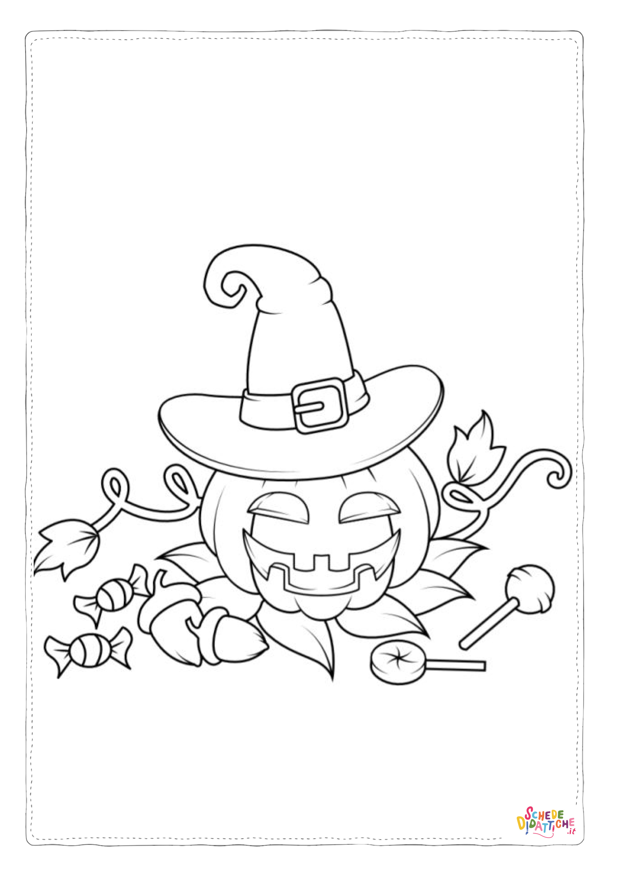 Disegno "Disegno di zucca di Halloween da stampare e colorare 103" Disegno di zucca di Halloween da stampare e colorare 103