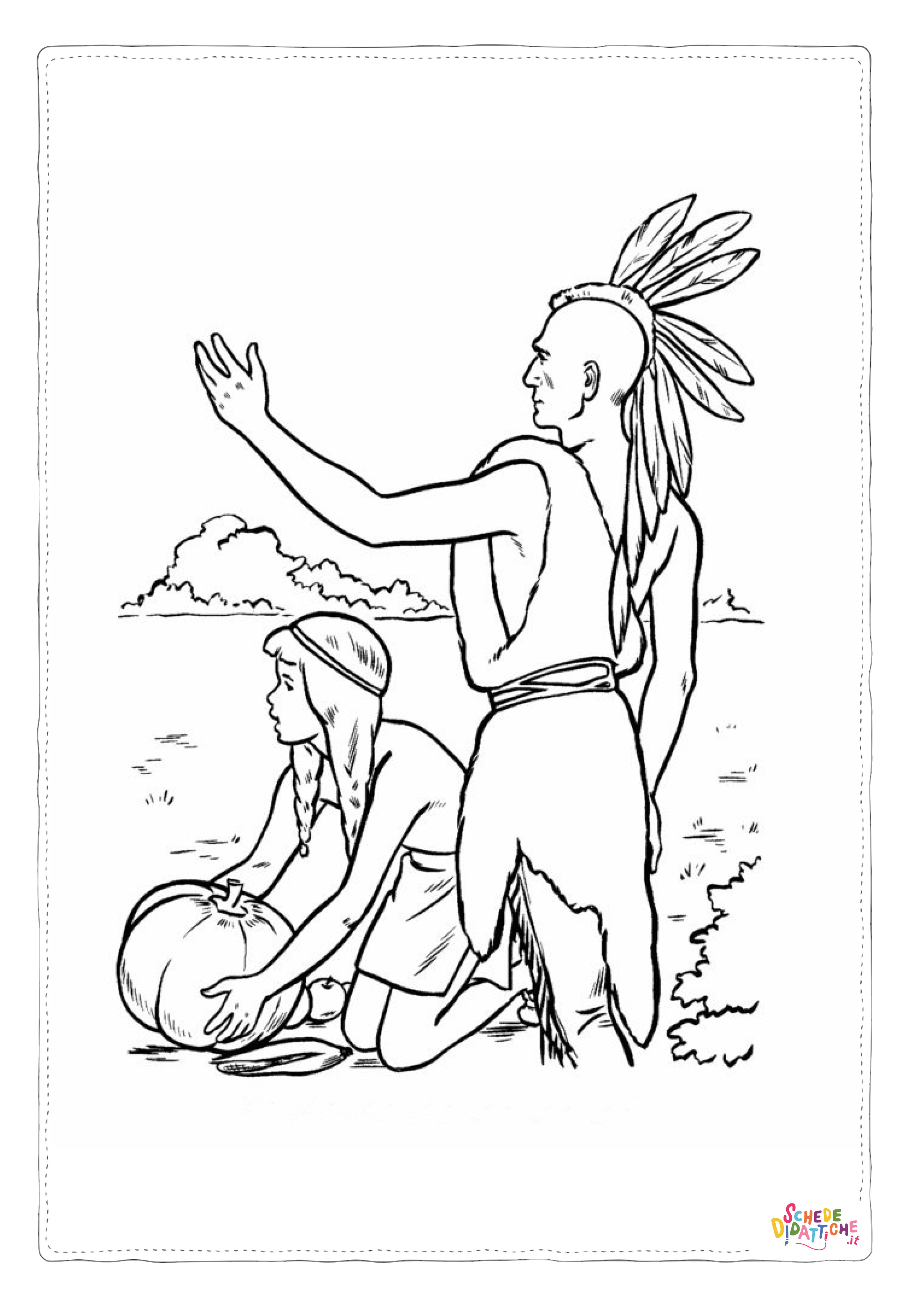 Disegno di Indiani d'America da stampare e colorare 72