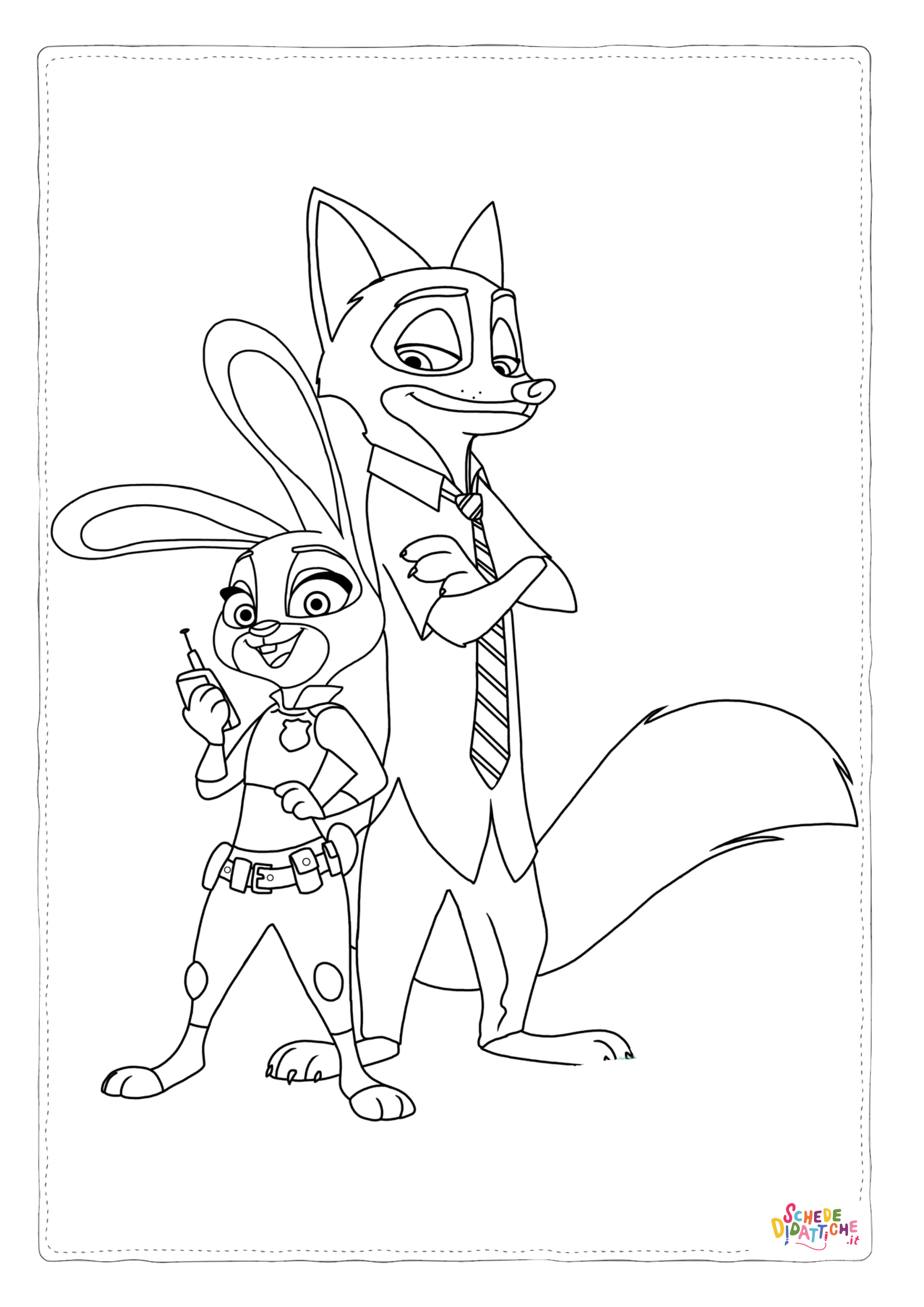 Disegno "Disegno di Zootropolis da stampare e colorare" Disegno di Zootropolis da stampare e colorare