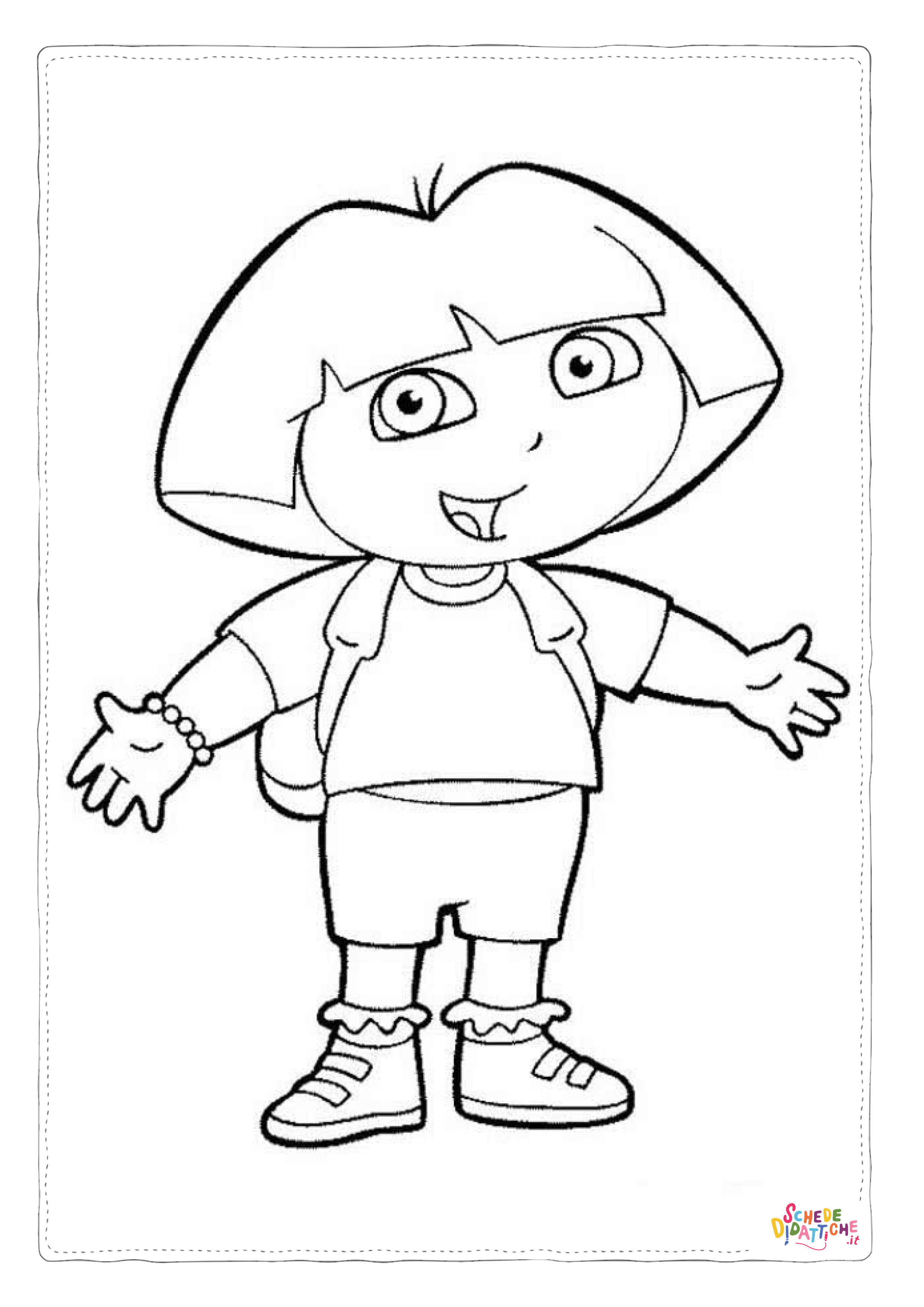 Disegno "Disegno di Dora l'esploratrice da stampare e colorare 13" Disegno di Dora l'esploratrice da stampare e colorare 13