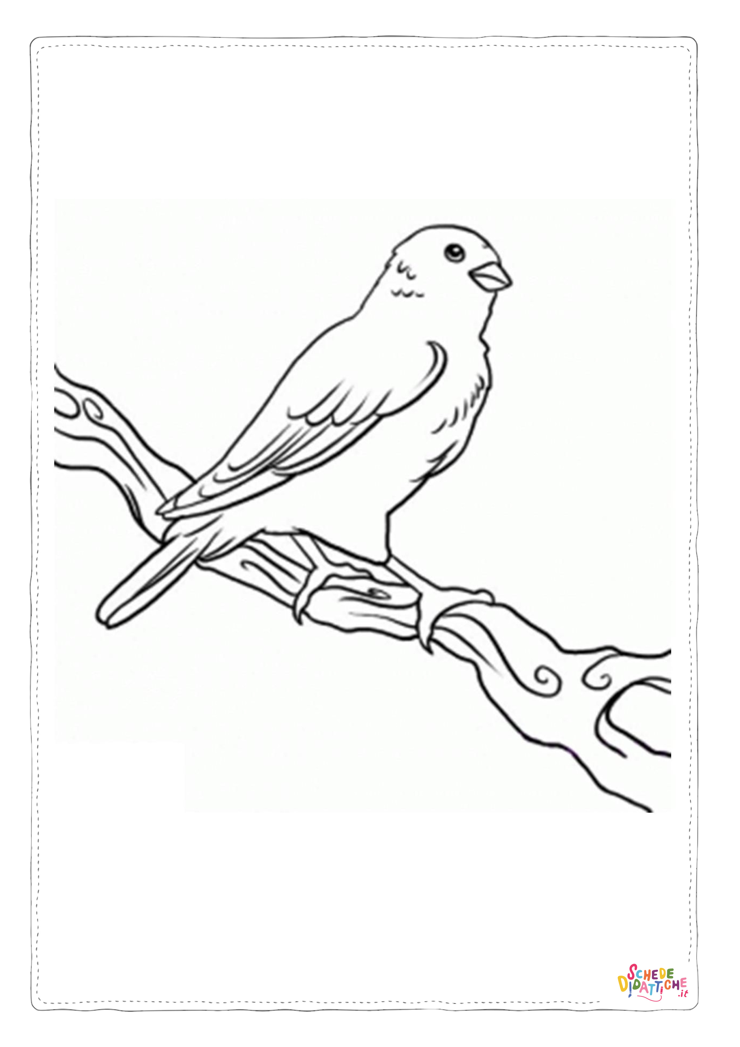 Disegno "Disegno di passero da stampare e colorare 22" Disegno di passero da stampare e colorare 22