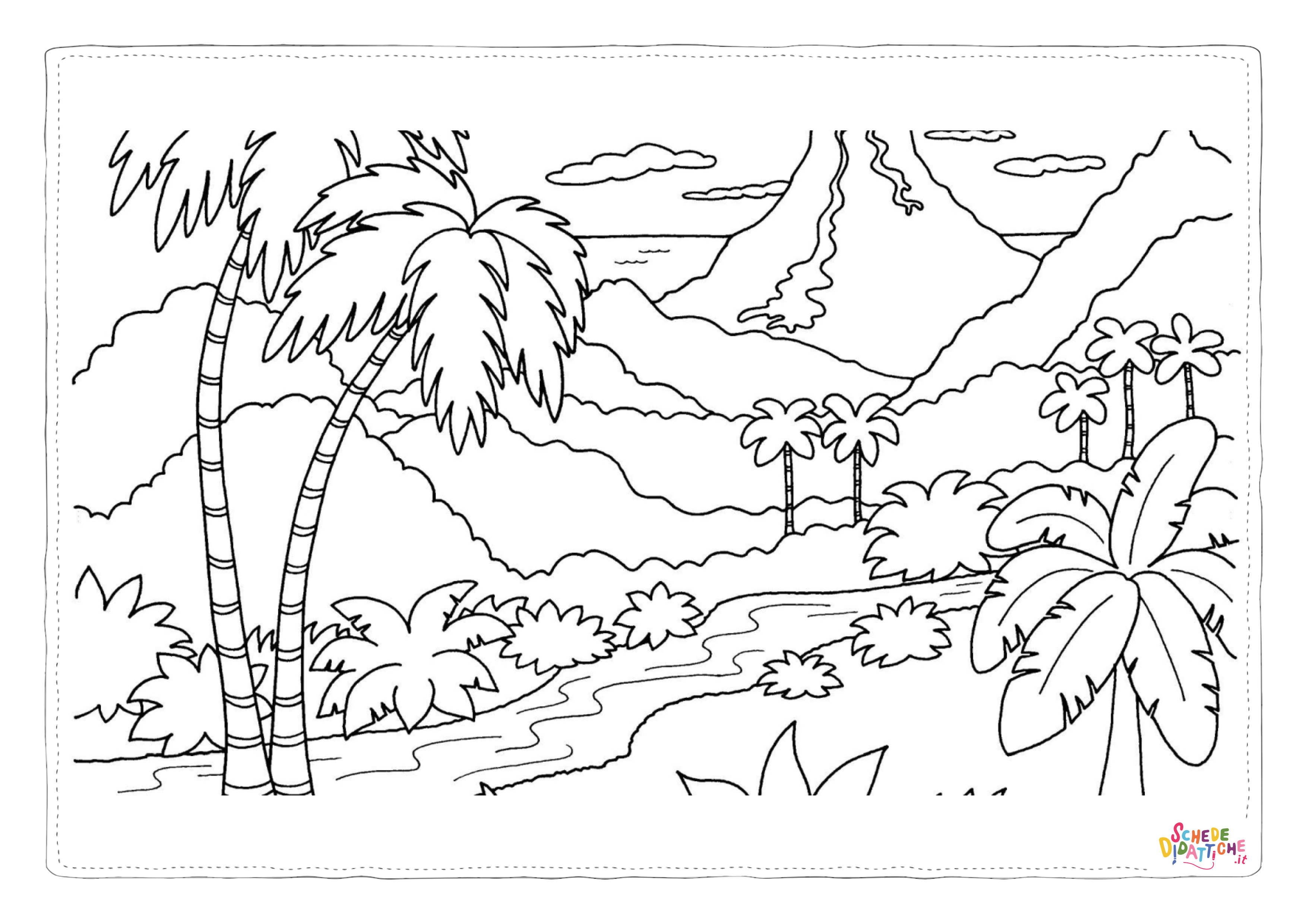 Disegno "Disegno di paesaggio da stampare e colorare 94" Disegno di paesaggio da stampare e colorare 94