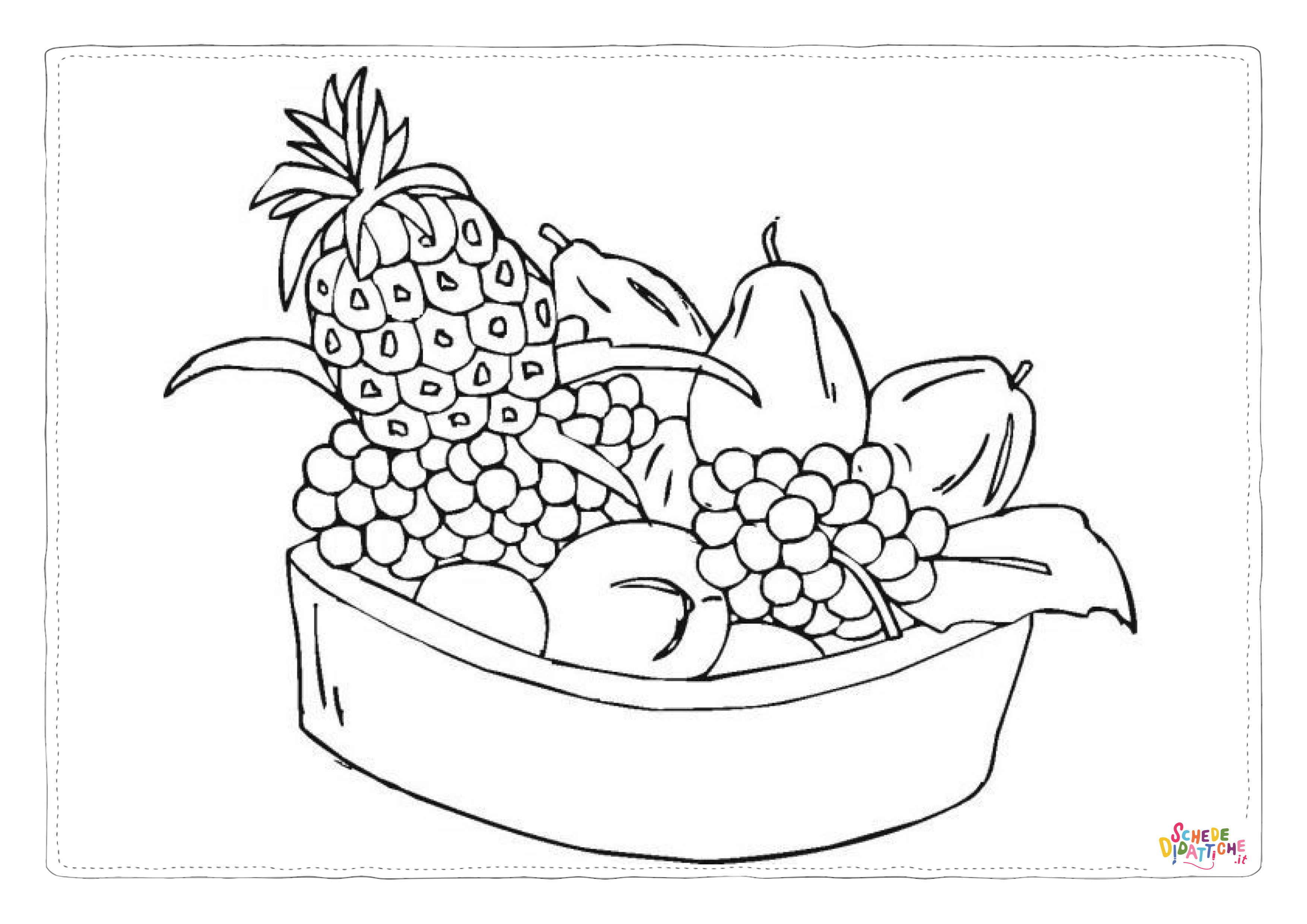 Disegno di cesto di frutta da stampare e colorare 50