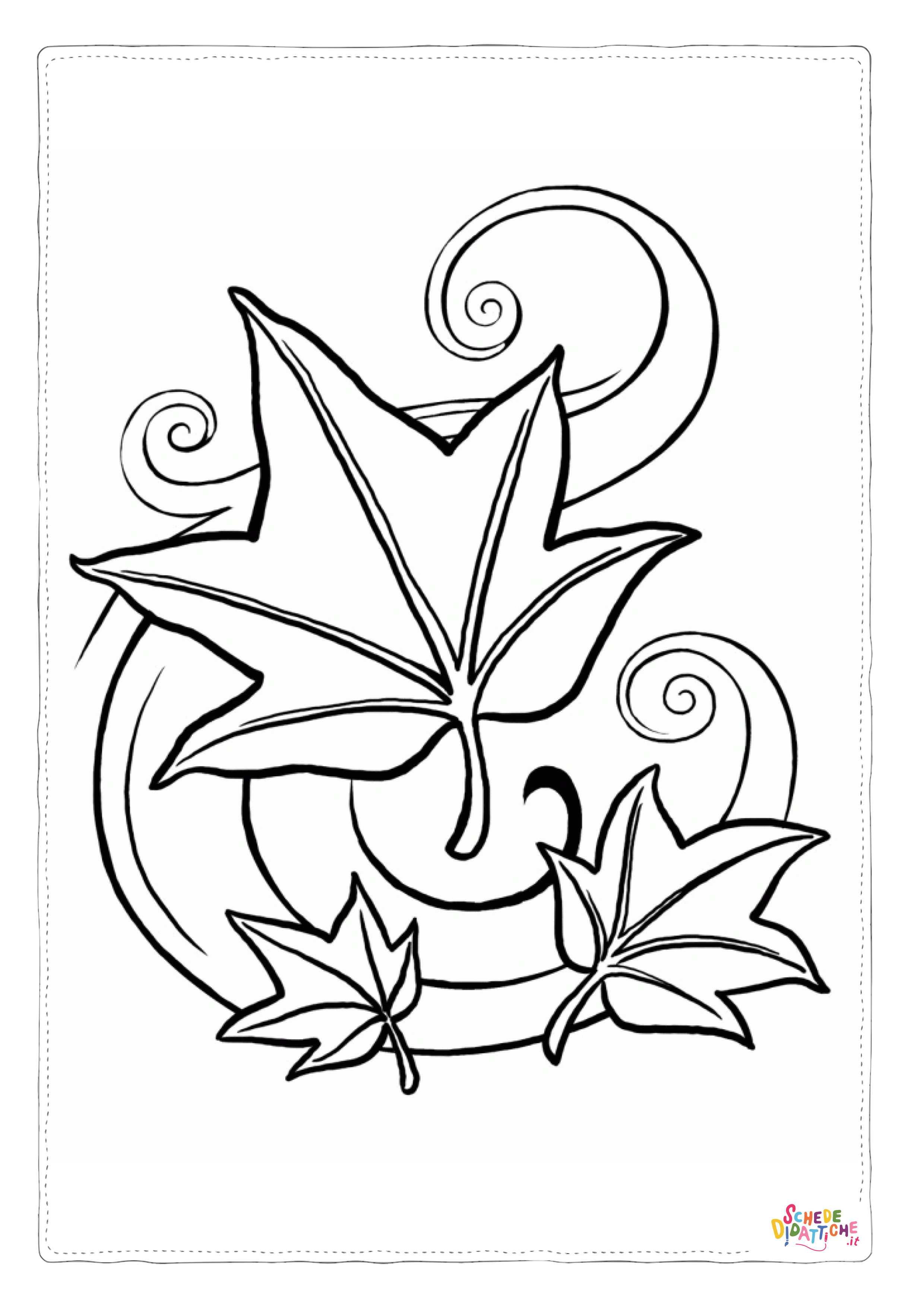 Disegno "Disegno di foglia da stampare e colorare 64" Disegno di foglia da stampare e colorare 64