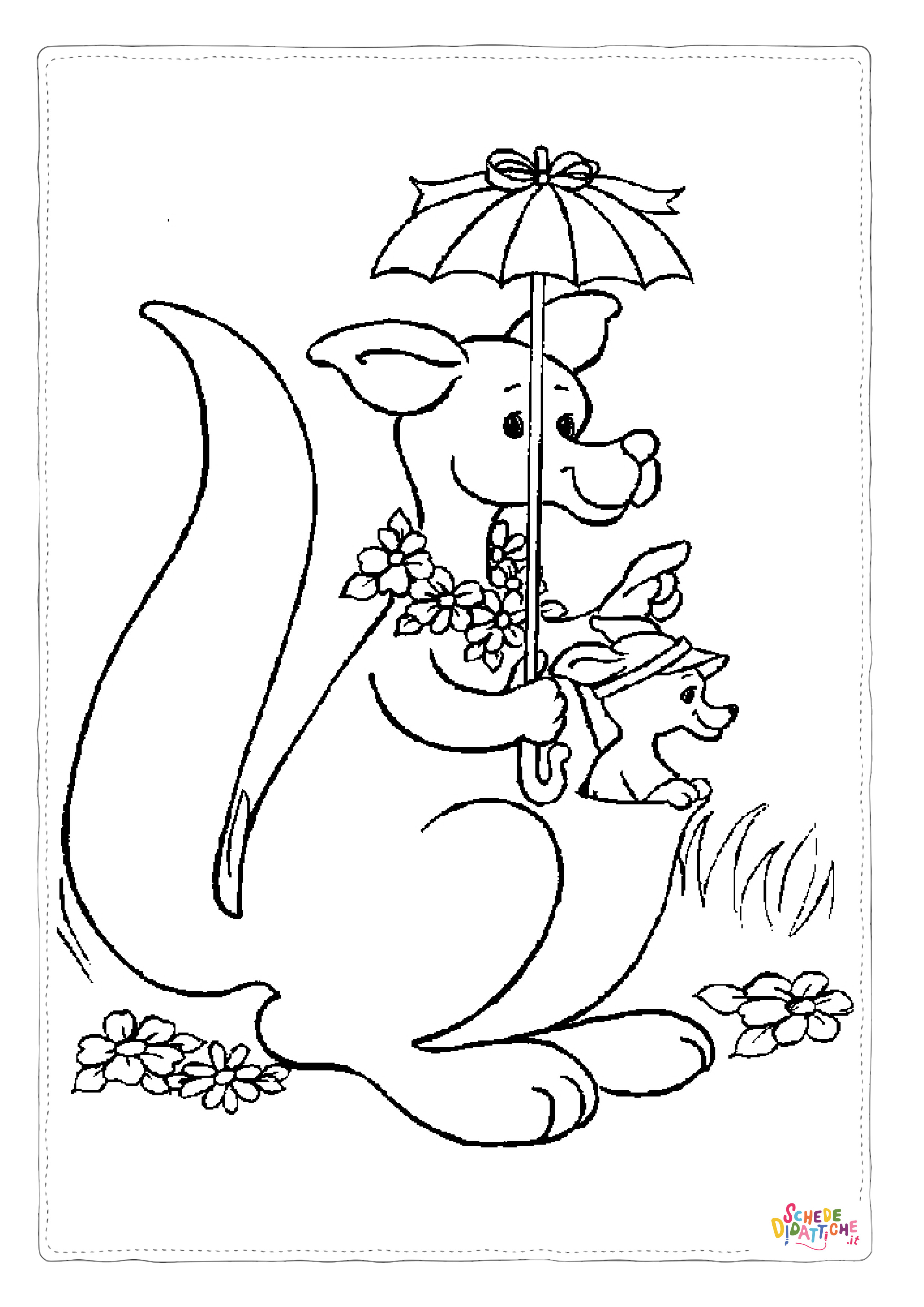Disegno "Disegno di canguro da stampare e colorare 6" Disegno di canguro da stampare e colorare 6